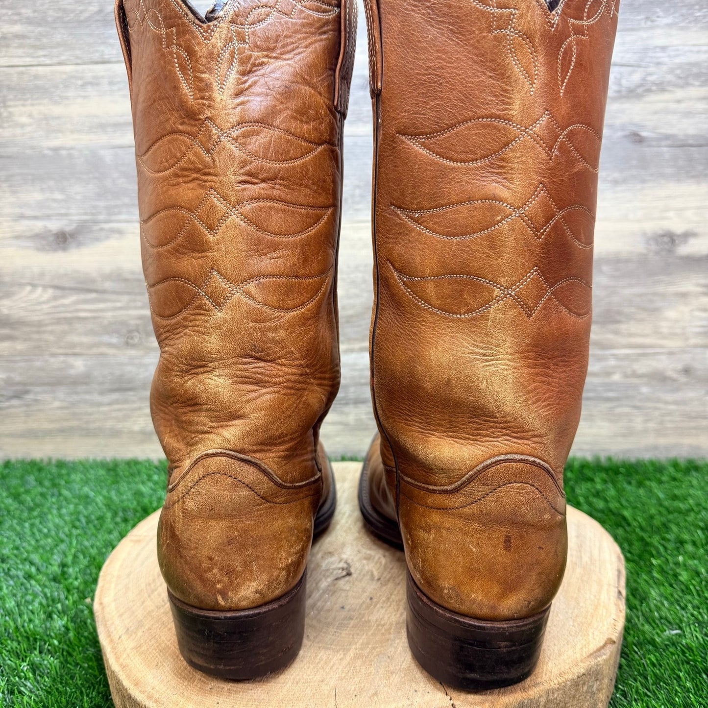 Dan Post Men - Size 9.5D - Vintage Tan Western Cowboy Boots 6813