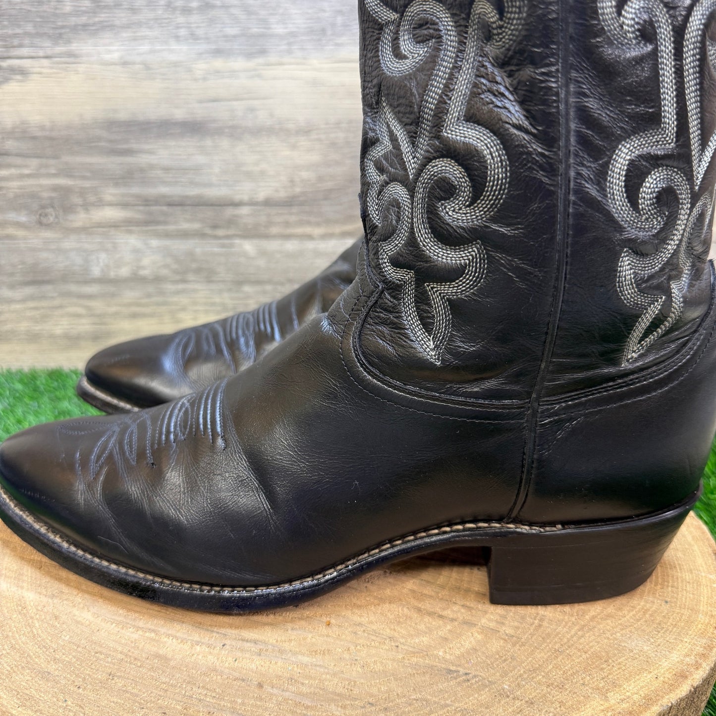 Justin Men - Size 11 - Black Western Cowboy Boots Style 1409