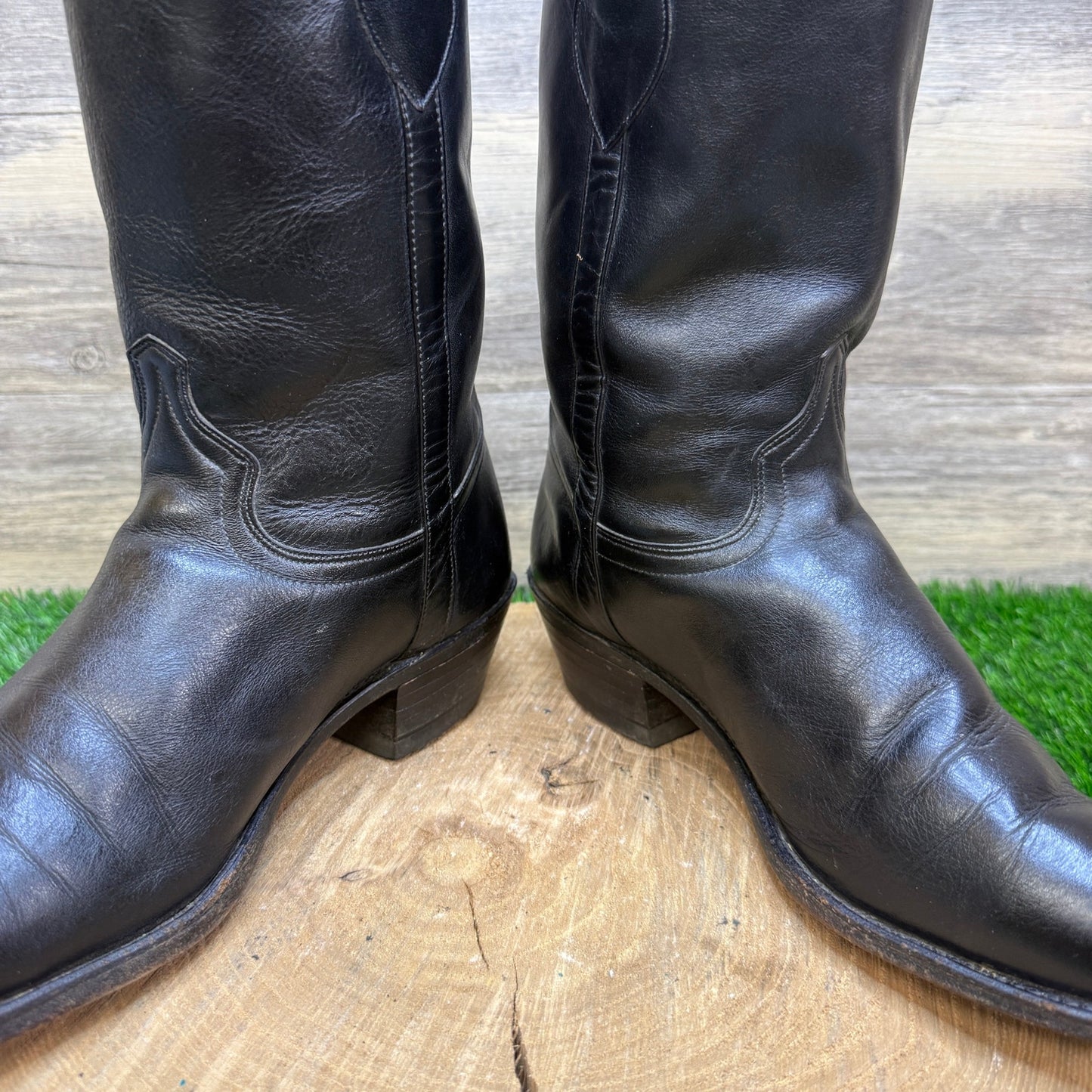 Wrangler Men - Size 8.5D - Vintage Black Western Cowboy Boots Style 9600