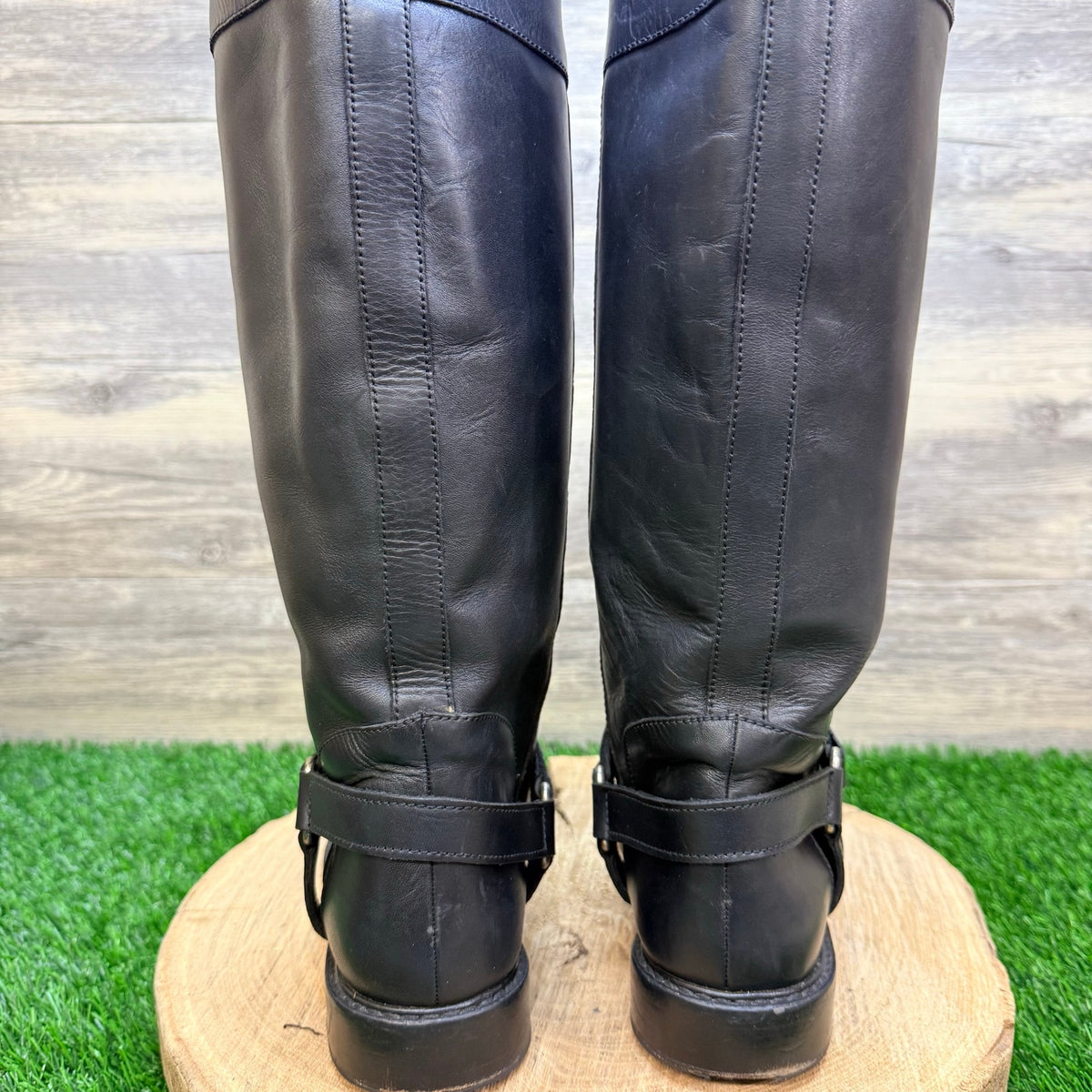 Cole Haan Women - Size 8AA - Black Harness Riding Boots F8829