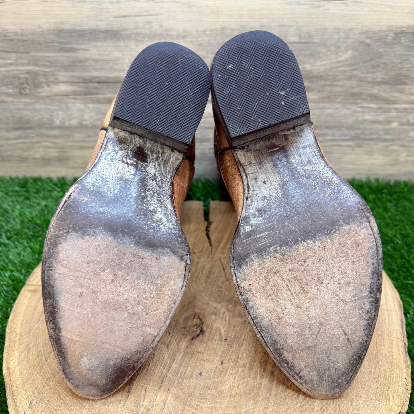 Yippee Ki Yay Women - Size 7.5B - Distressed Tan Southwest Cowboy Boots