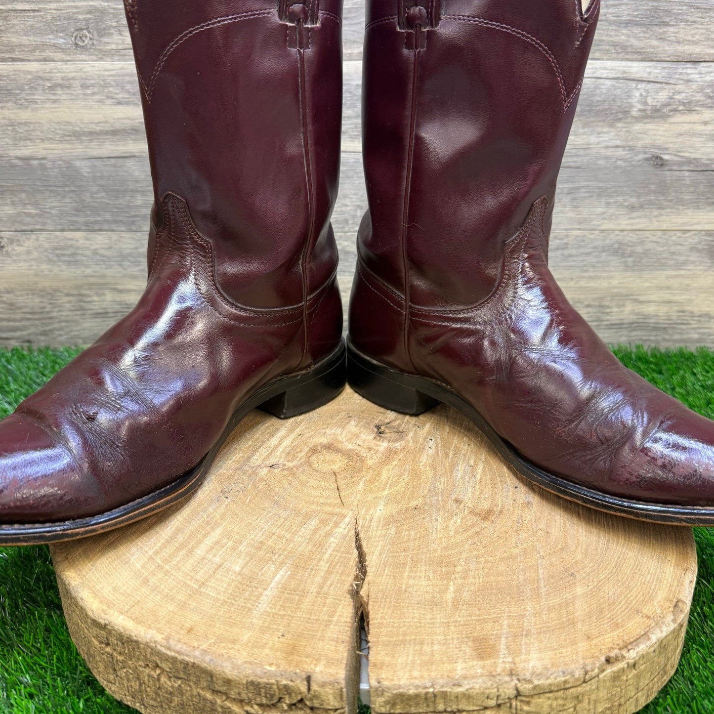 Laredo Men - Size 10.5D - Vintage Burgundy Roper Cowboy Boots Style 7937