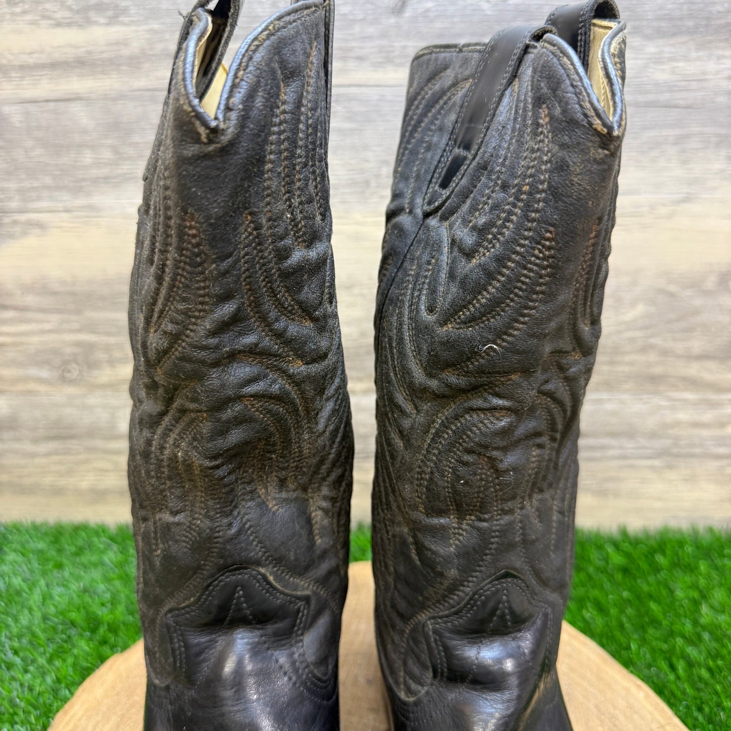Texas Men - Size 8D - Vintage Black Western Cowboy Boots Style W5010
