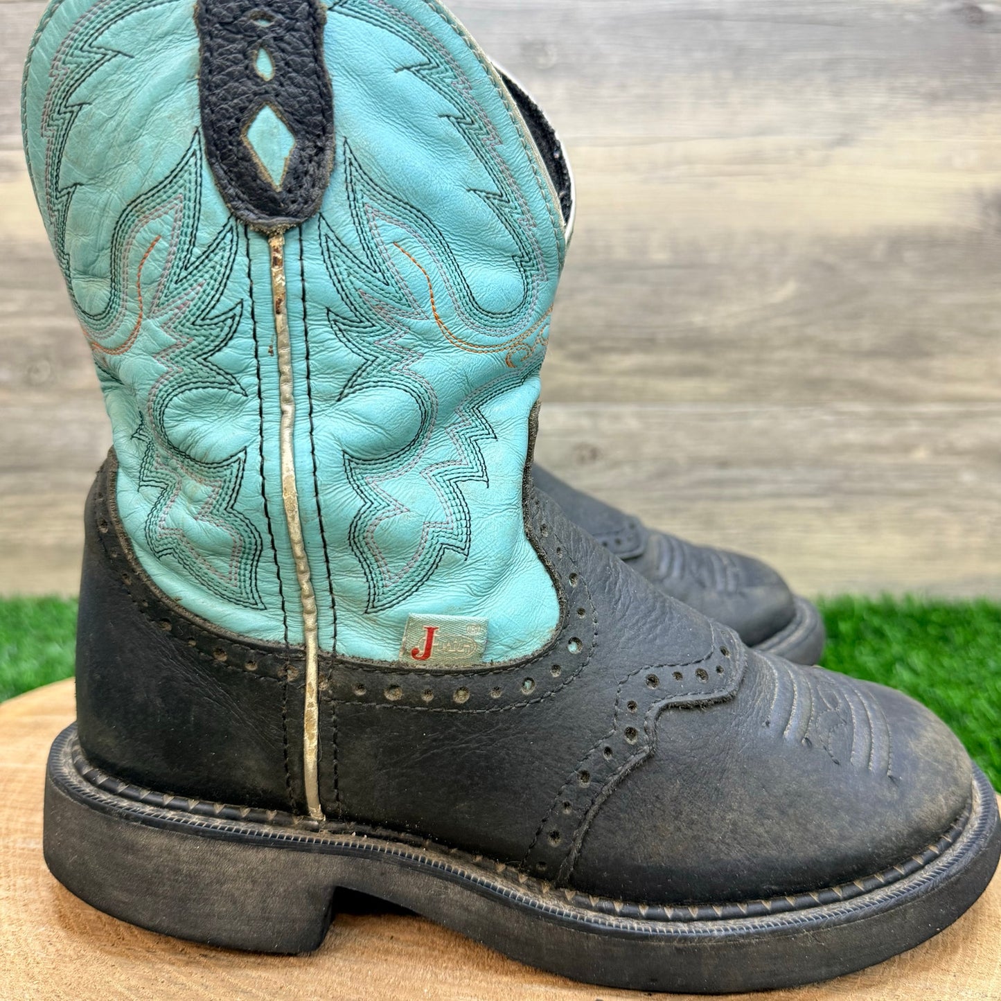Justin Gypsy Women - Size 5B - Blue / Black Cowboy Boots L9905
