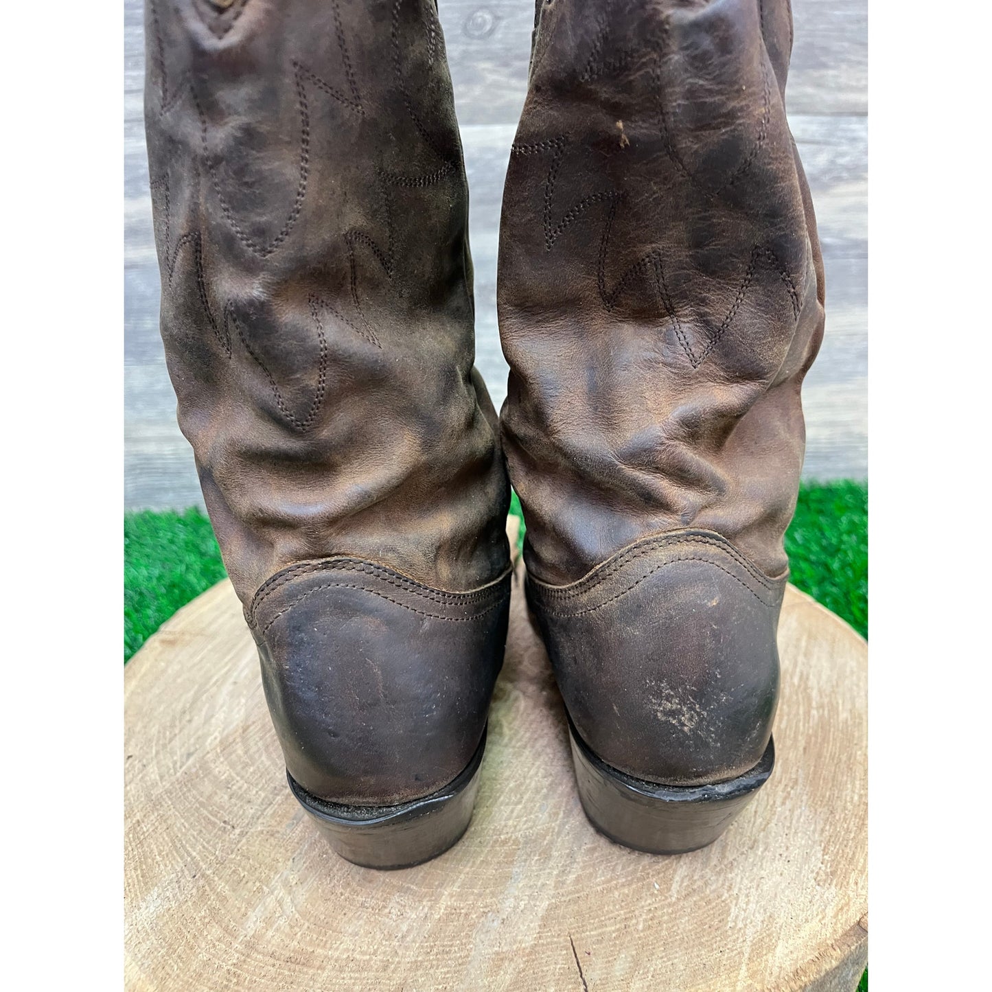 Durango Women - Size 6.5M - Brown Slouch Cowboy Boots Style RD542