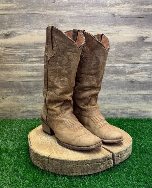 Tanner Mark Women - Size 8 - Brown Square Toe Cowboy Boots Style TML201383
