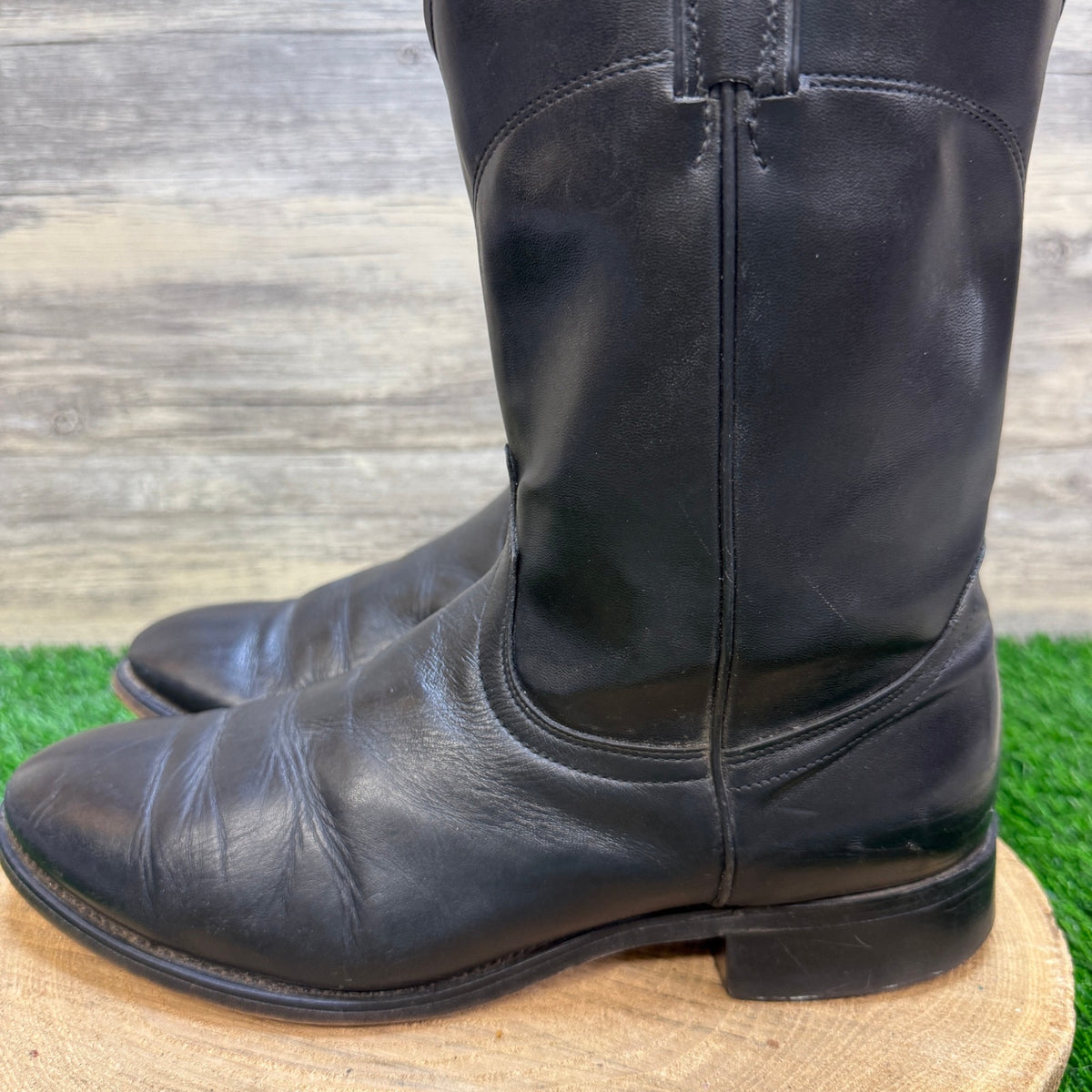 Unknown Men - Size 10.5D - Vintage Black Roper Western Cowboy Boots Style 7902