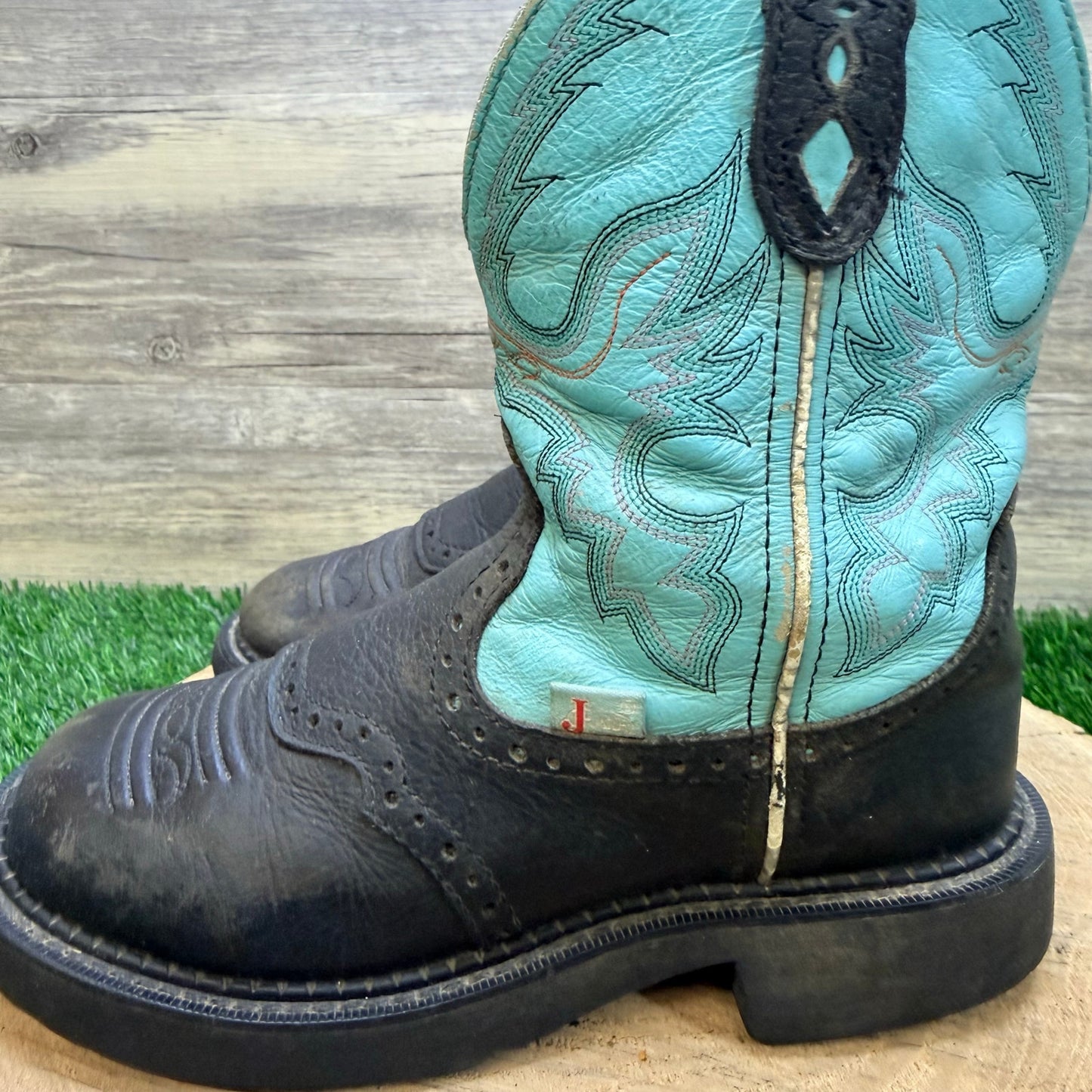 Justin Gypsy Women - Size 5B - Blue / Black Cowboy Boots L9905