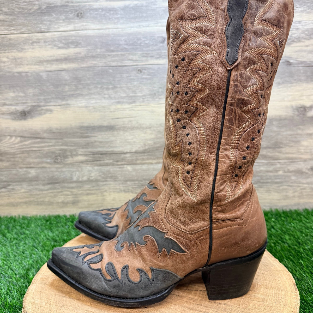 Dan Post Women - Size 8.5M - Brown / Black Wynona Cowboy Boots DP3278