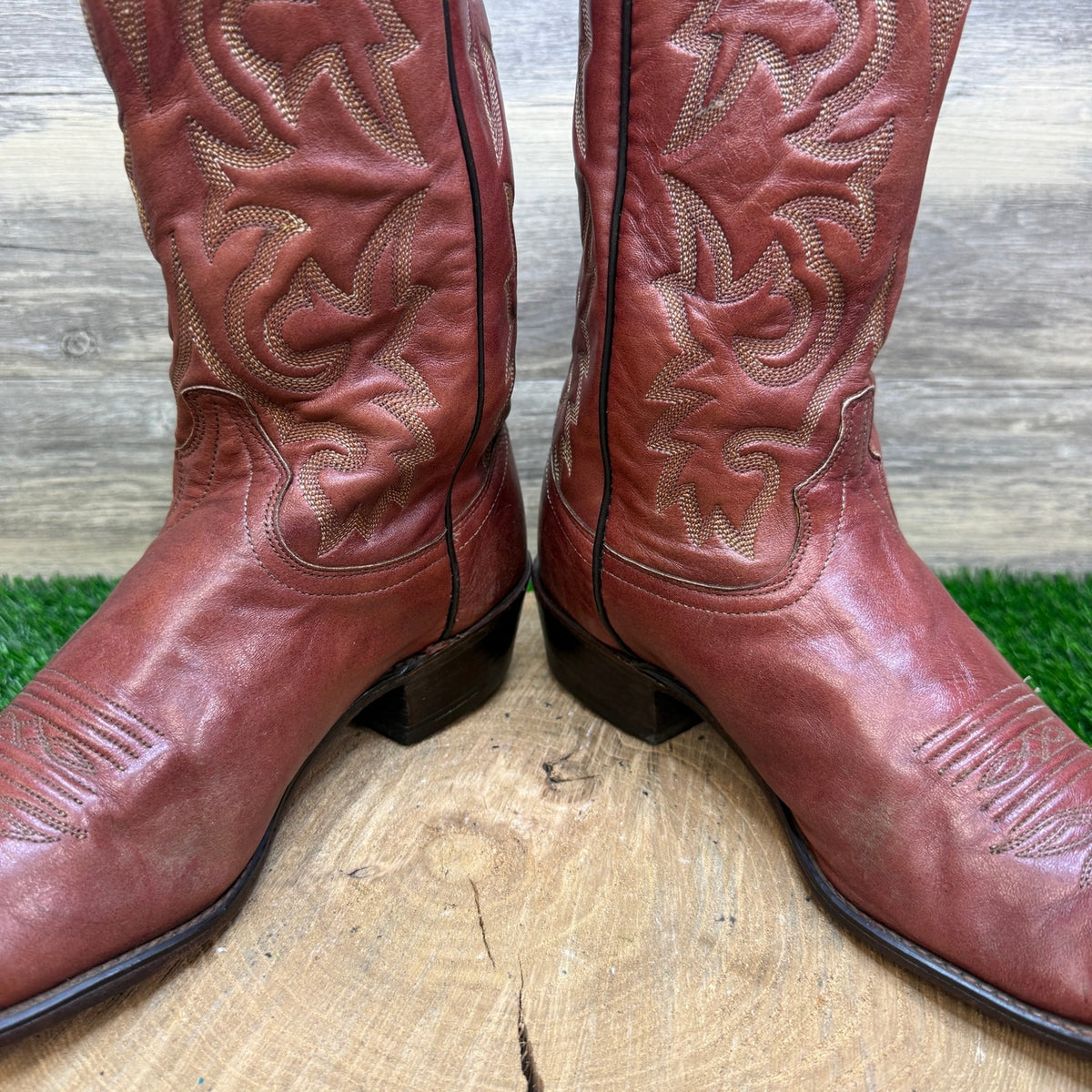 J. Chisholm Men - Size 9.5D - Vintage Copper Western Cowboy Boots Style 96057
