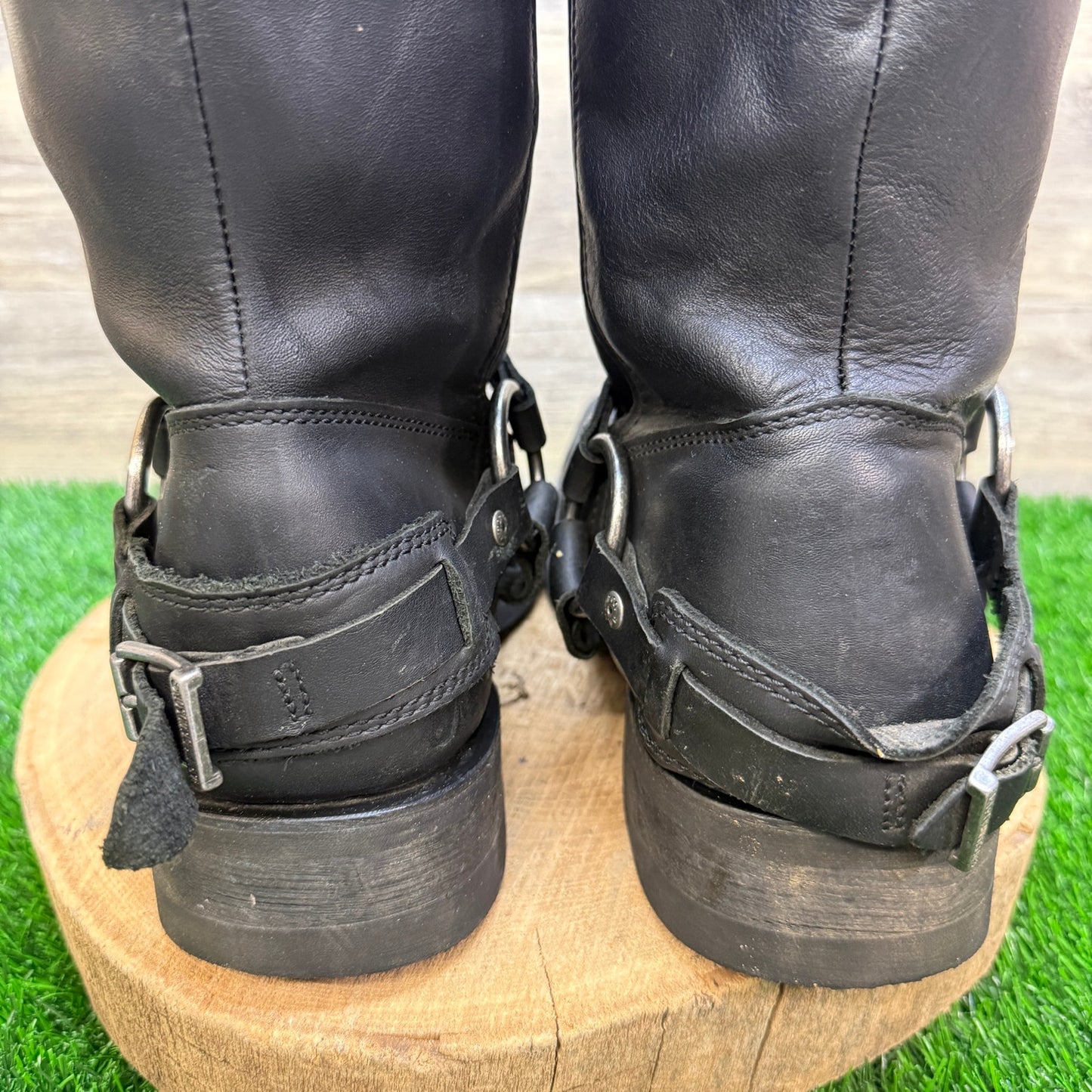 Harley Davidson Men - Size 12M - Black Buckle Moto Boots Style D93315