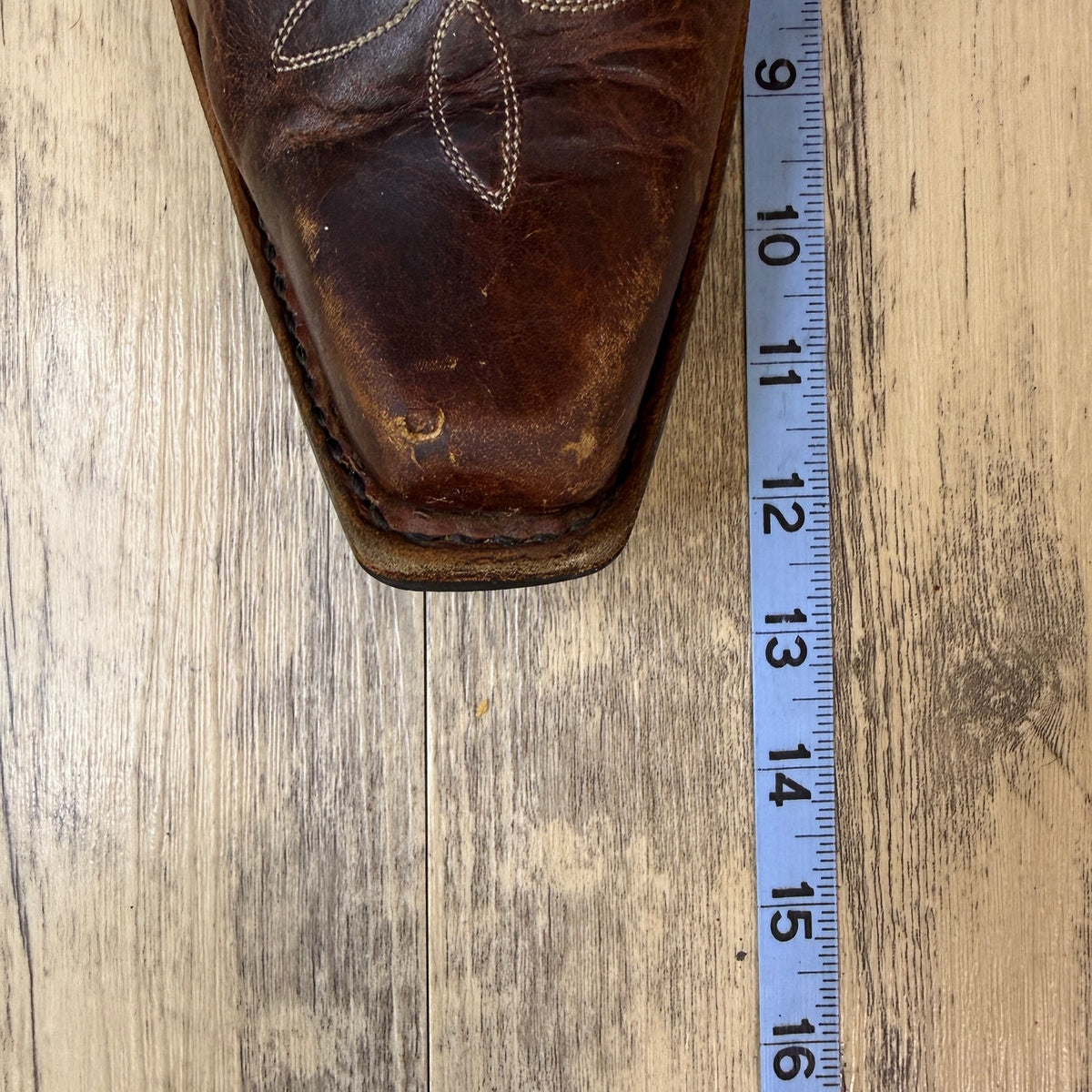 Unknown Men - Size 10.5 - Brown Leather Handmade Snip Toe Cowboy Boots WC