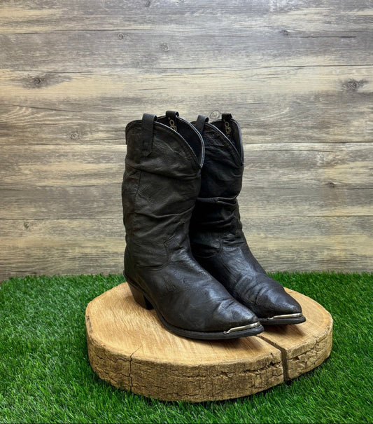 Dingo Women - Size 7M - Vintage Black Slouch Cowboy Boots Style 17310