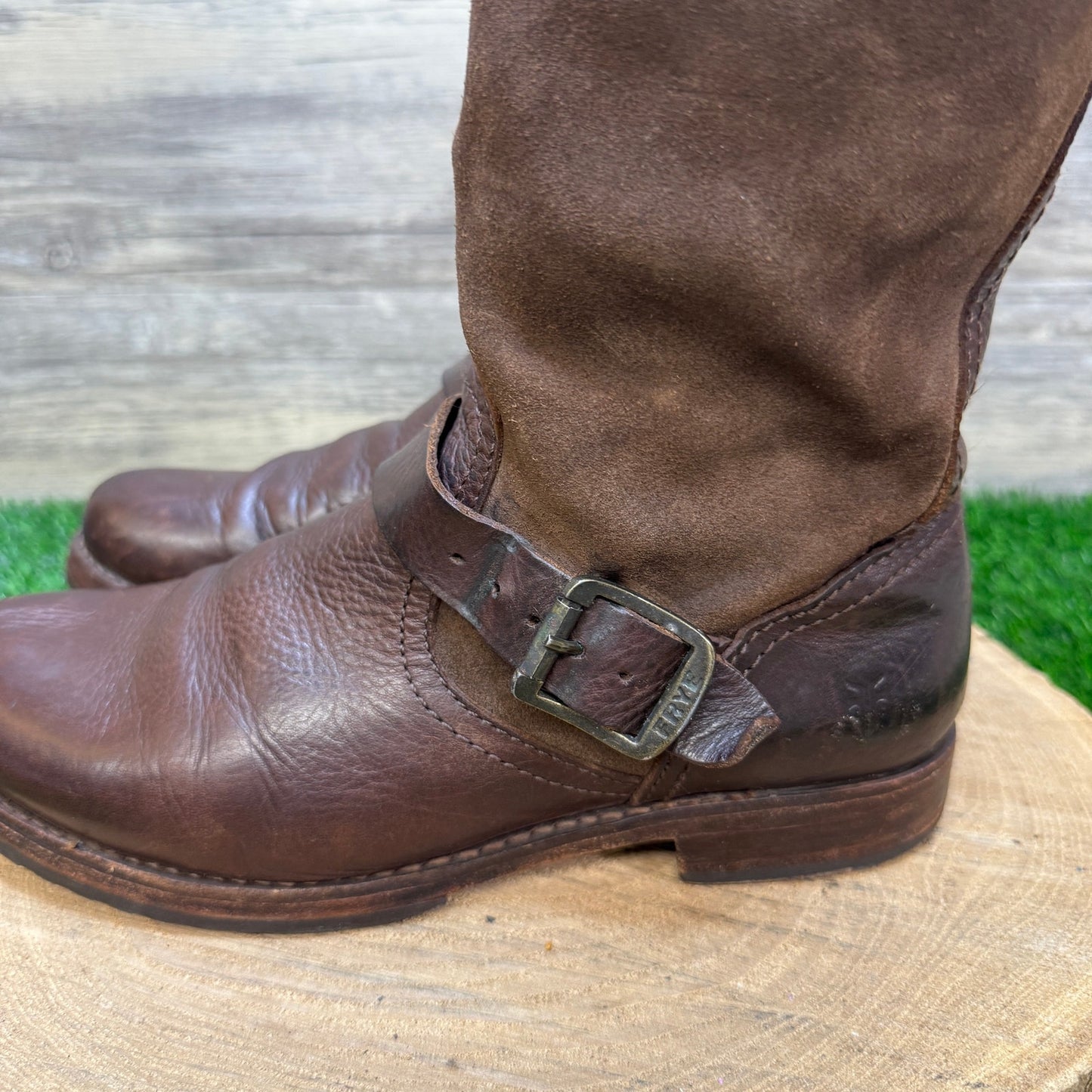 Frye Women - Size 9B - Dark Brown Suede Riding Boots Style 76607