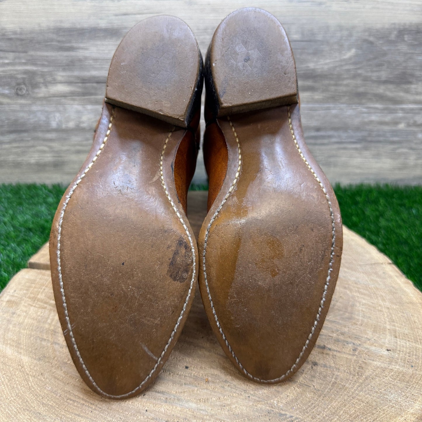 Texas Women - Size 5 - Vintage Marbled Tan Western Cowboy Boots