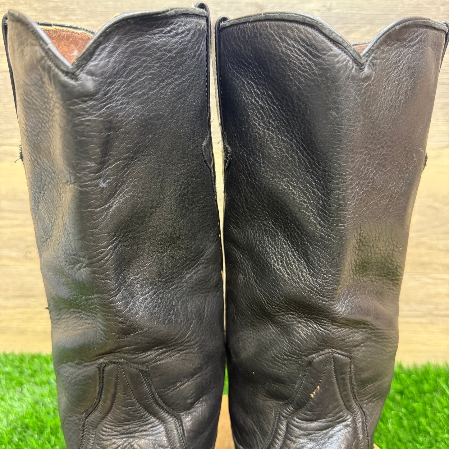Zodiac Men - Size 9 - Vintage Black Snip Toe Western Cowboy Boots Style E221