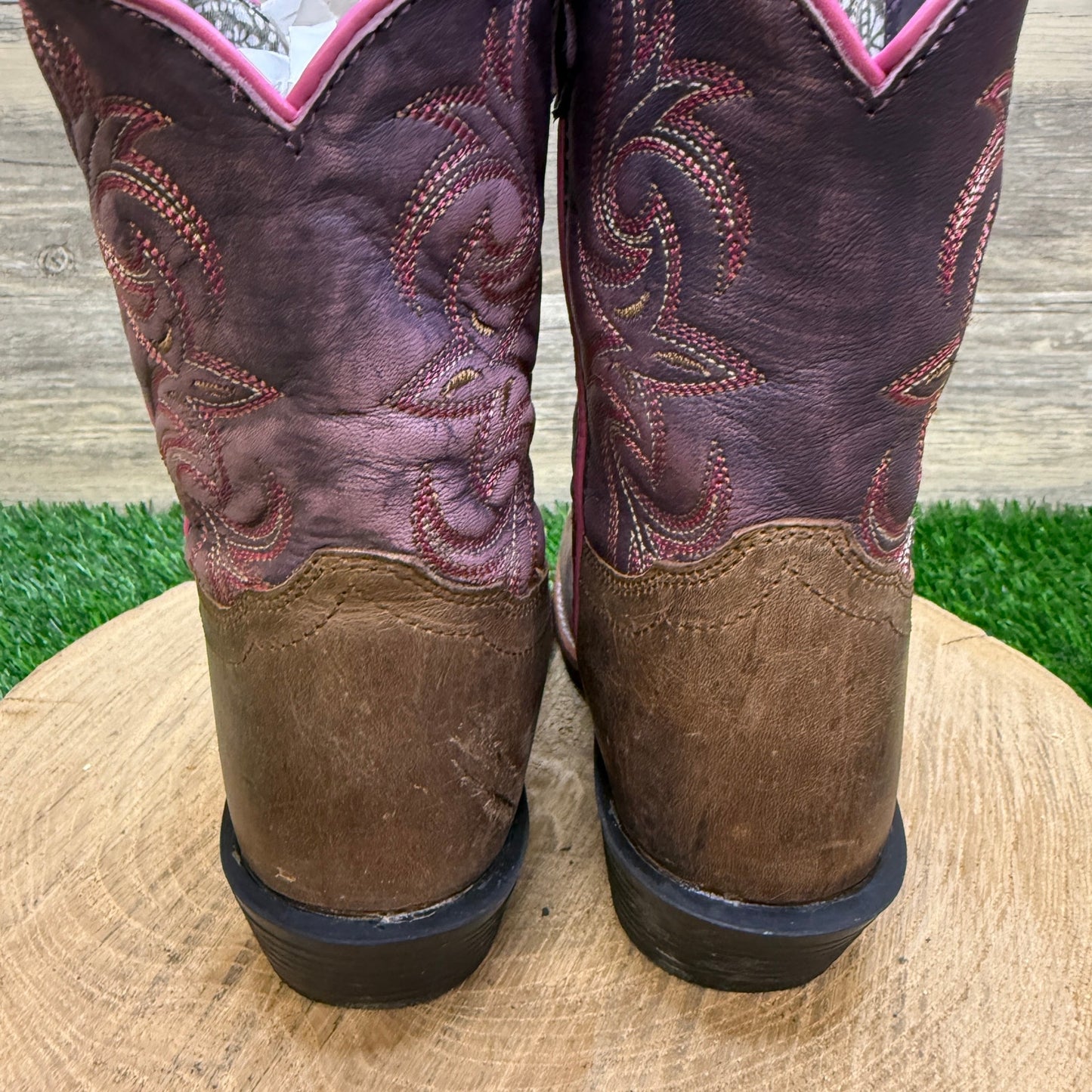 Dan Post Youth - Size 3D - Brown/Purple Square Toe Cowboy Boots DPC2947