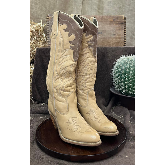 Capezio Women - Size 5 - Vintage Beige Tall Shaft Cowboy Boots Style L369