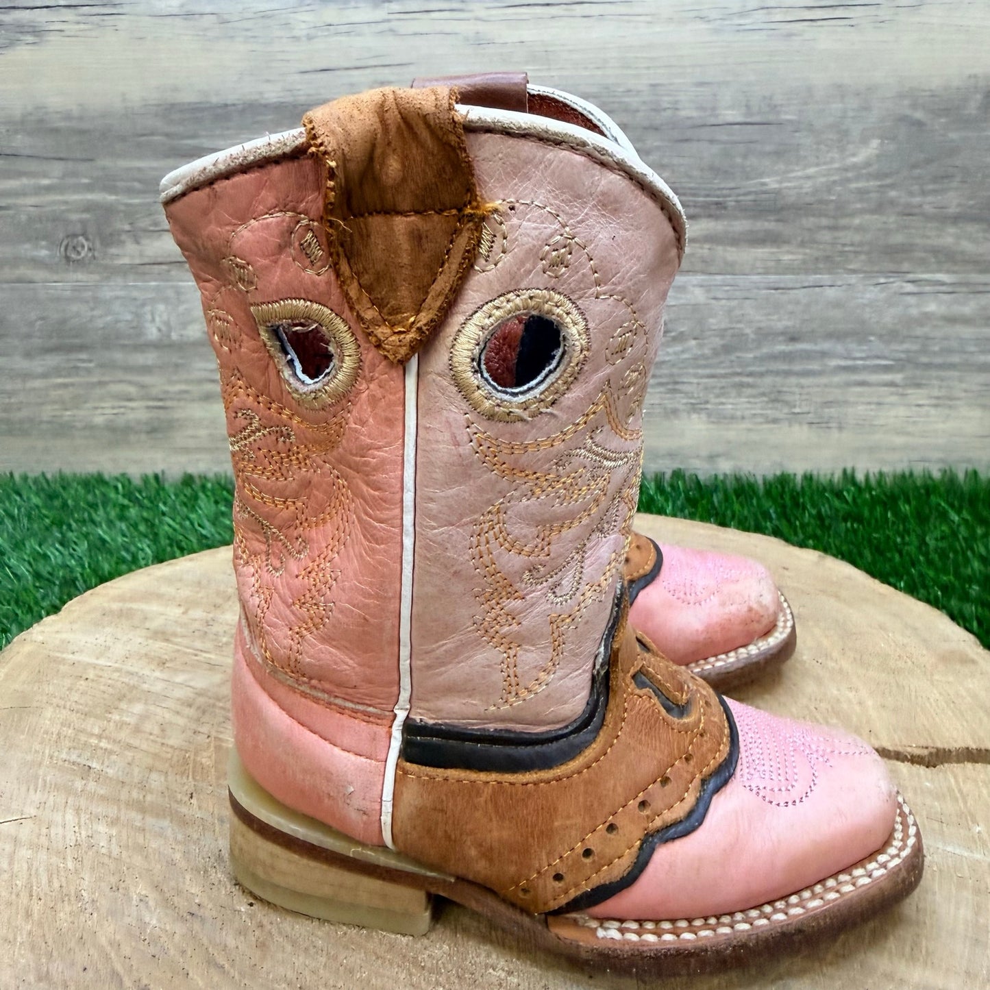Blackstone Youth - Size 5 - Pink Horseshoe Western Cowboy Boots 463