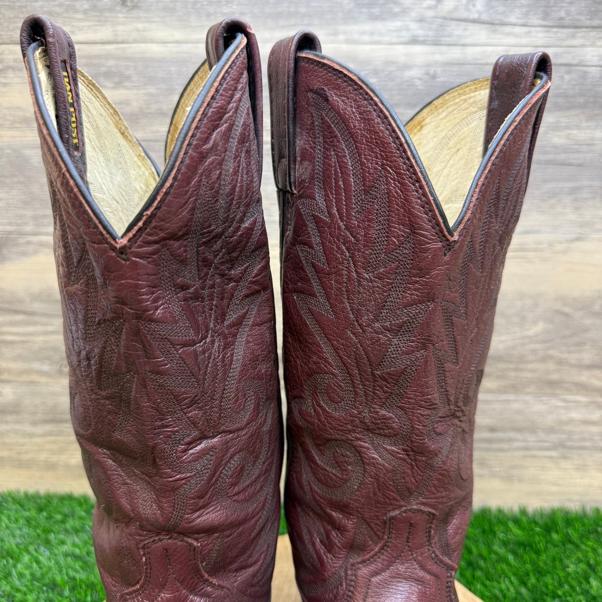 Dan Post Men - Size 8.5D - Vintage Burgundy Nappa Western Cowboy Boots 16773