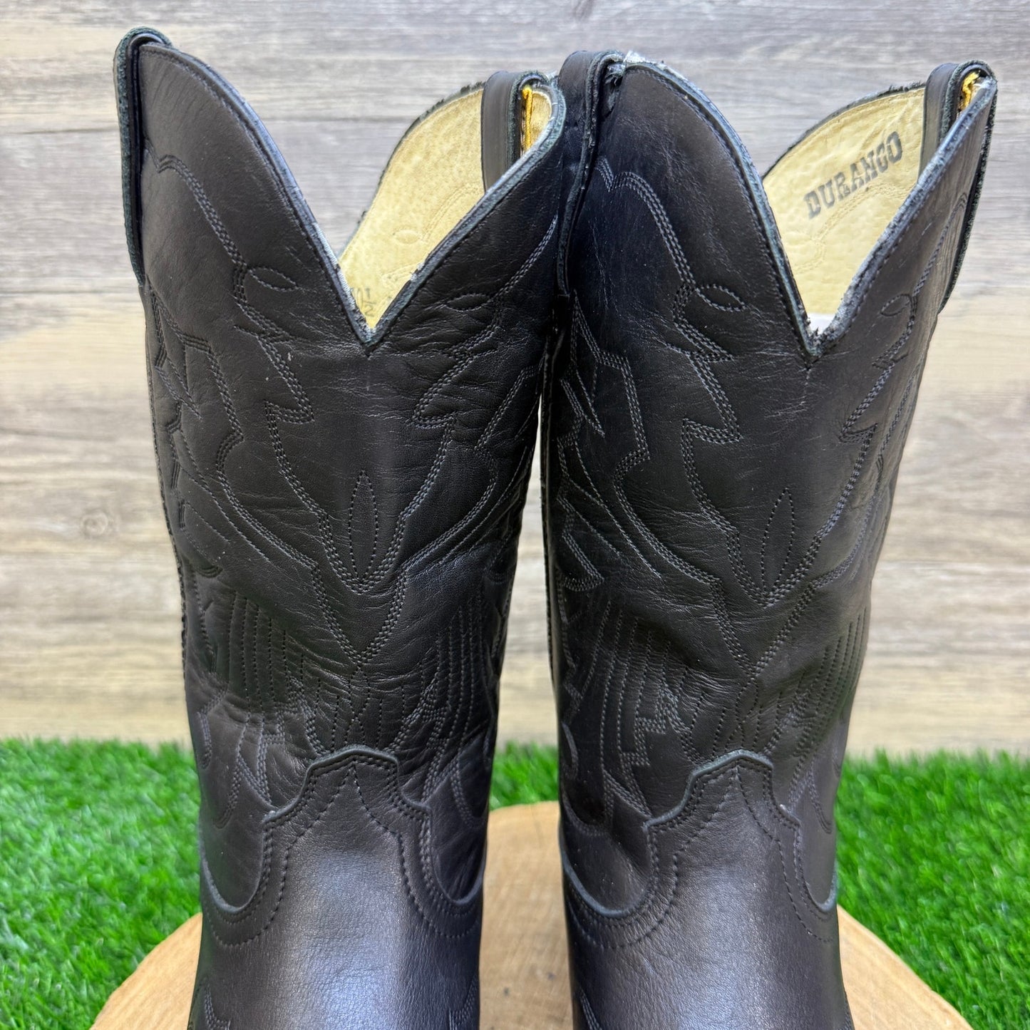 Durango Men - Size 10.5D - Black Toe Plate Western Cowboy Boots Style TR750