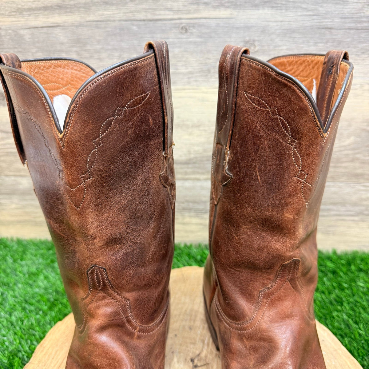 Lucchese Men - Size 10D - Brown Short Shaft Western Cowboy Boots L85086R