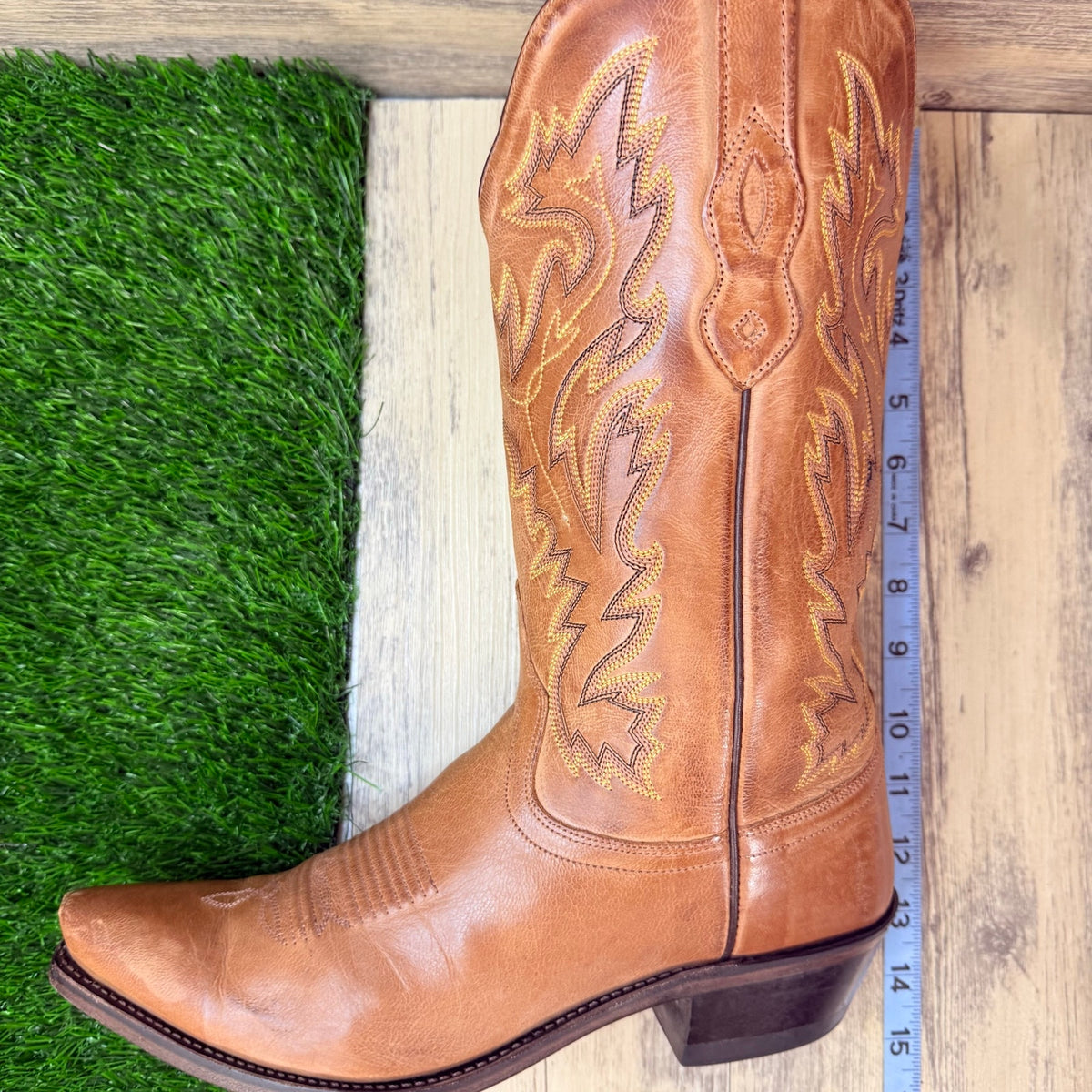 Old West Men - Size 9D - Tan Apache Western Cowboy Boots MF1529