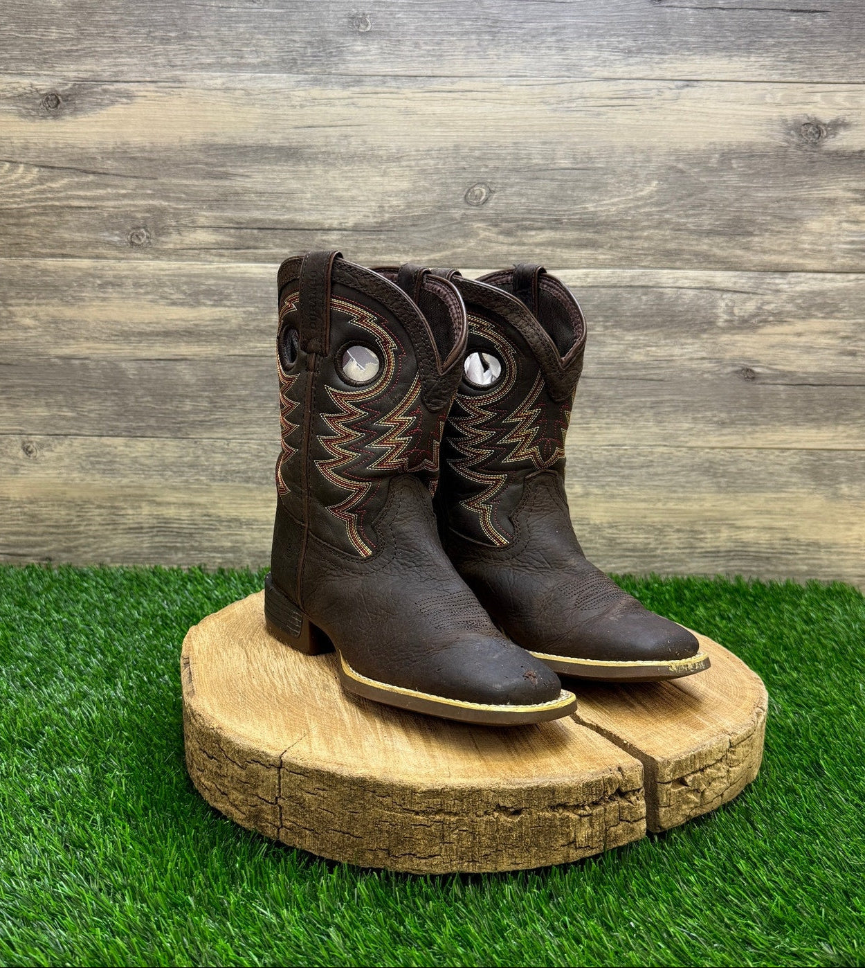 Durango Youth - Size 2M - Brown Square Toe Cowboy Boots Style DBT0219C