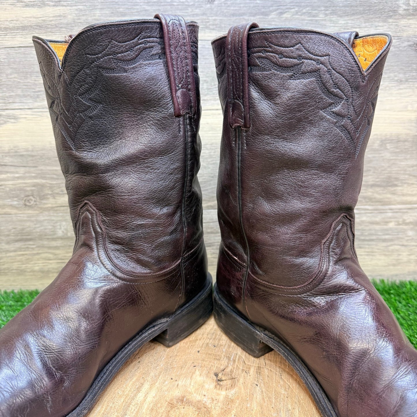 Lucchese 2000 Men - Size 11.5D - Black Cherry Cowboy Boots T00836
