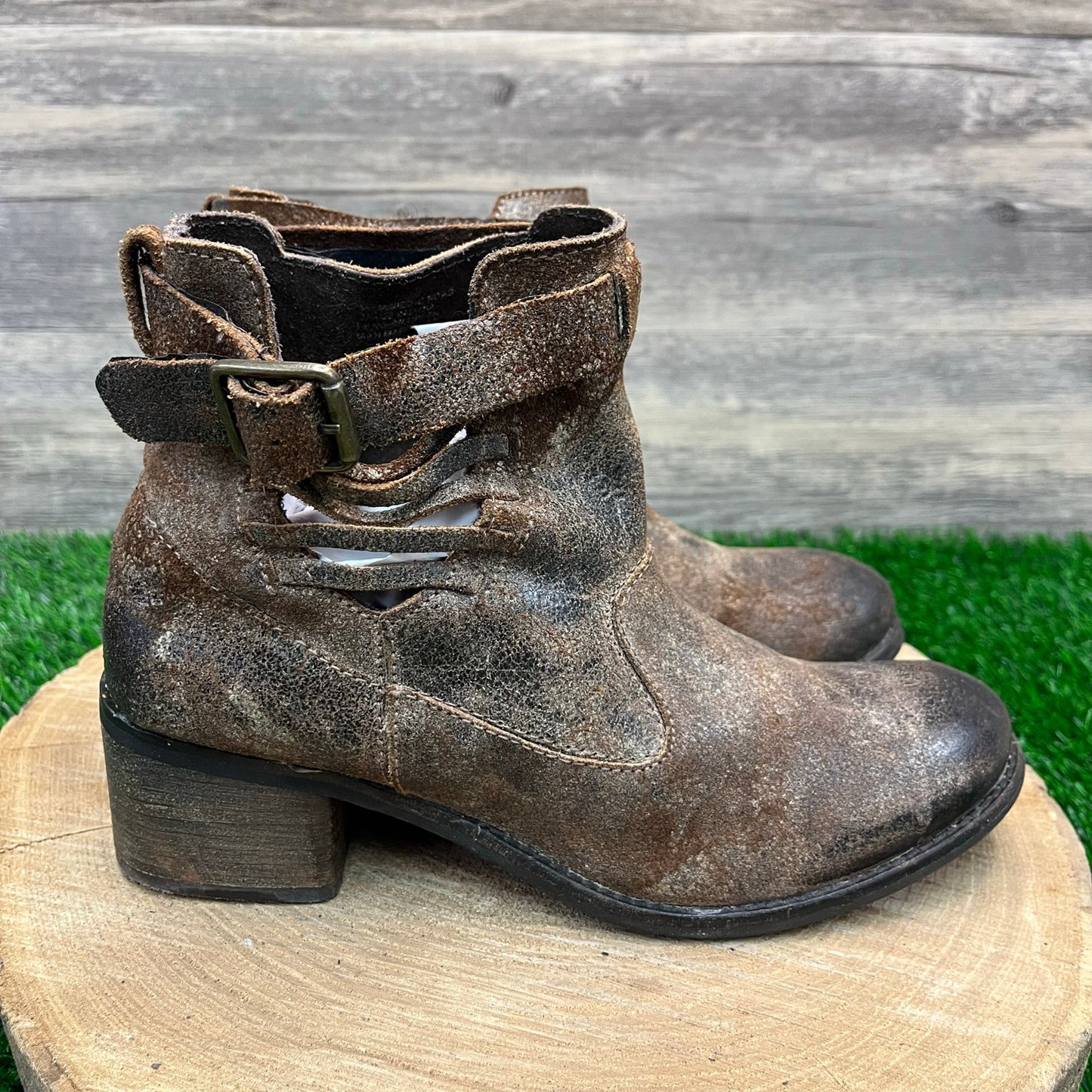 Diba True Women - Size 8.5 - Distressed Brown Ankle Boots