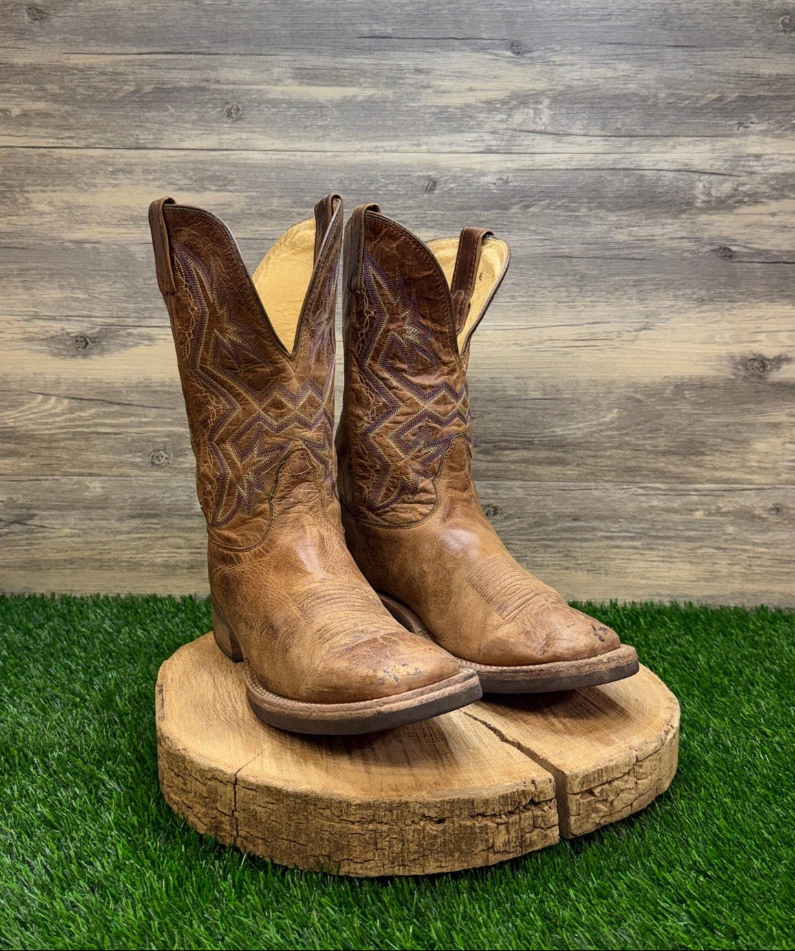 Nocona Men - Size 9D - Tan Square Toe Western Cowboy Boots Style MD5220