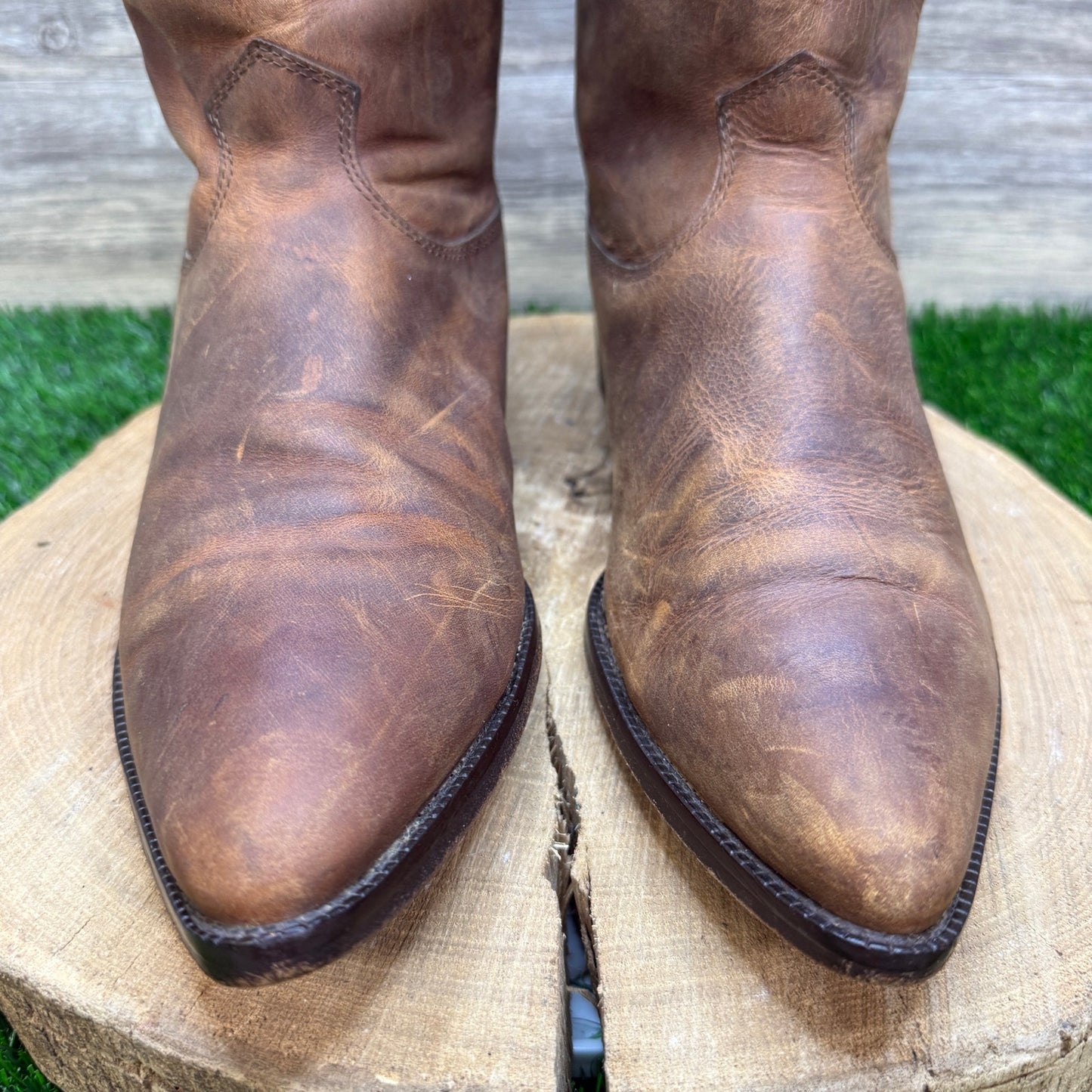 Zodiac Men - Size 9.5M - Vintage Brown Western Cowboy Boots Style 9603