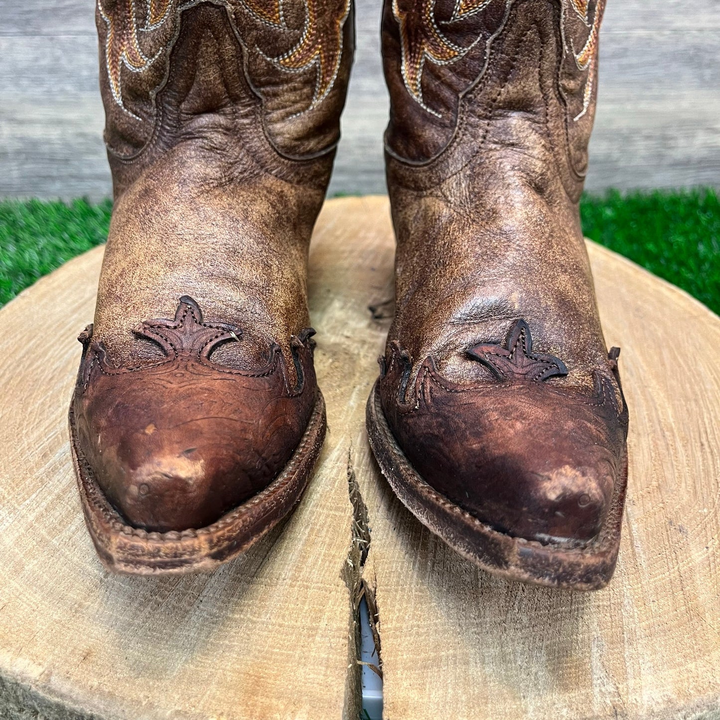 Tony Lama Women - Size 6B - Brown Snip Toe Cowboy Boots Style Vaquero