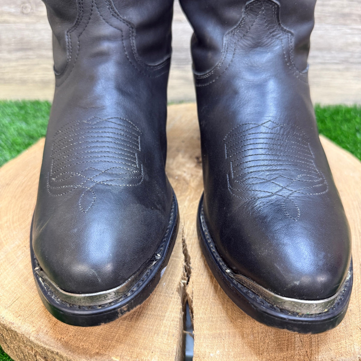 Durango Men - Size 10EE - Black Leather Slouch Western Cowboy Boots RD540