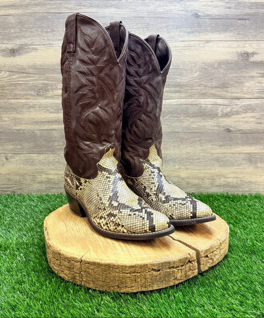 Acme Men - Size 8D - Brown Snake Cowboy Boots 6120
