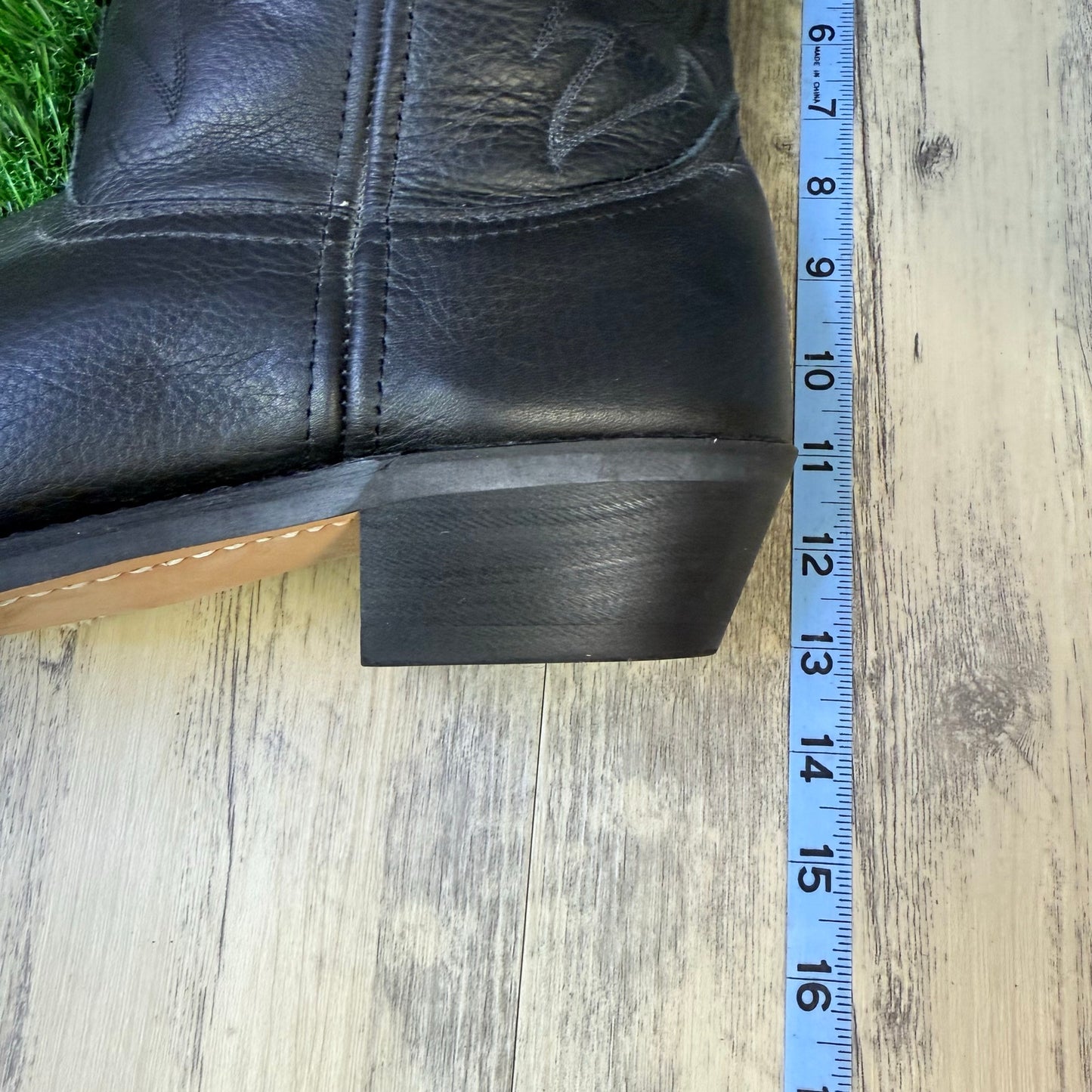 Masterson Men - Size 13D - Black Cowboy Boots with Metal Tips RB885