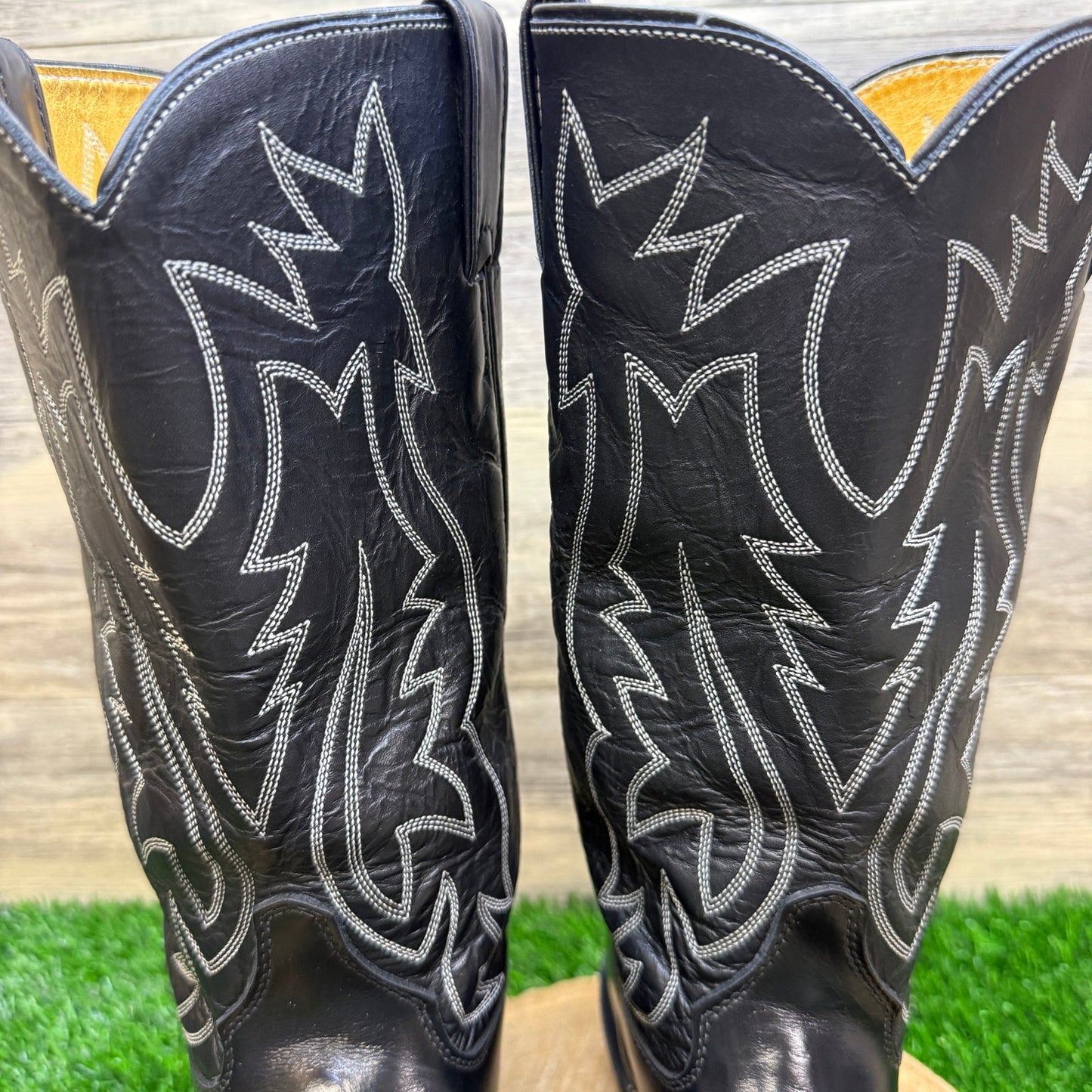 Justin Men - Size 11D - Black Western Cowboy Boots Style M9416