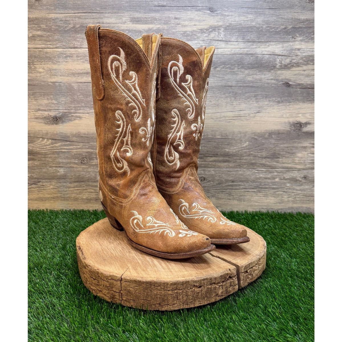Corral Women - Size 9M - Sand Cortez Embroidered Cowboy Boots Style R1974