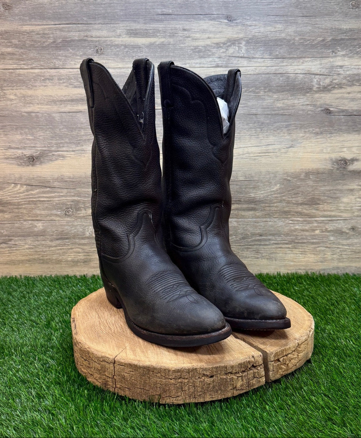 Tony Lama Men - Size 8.5D - Vintage Black Vaquero Western Cowboy Boots VM7013