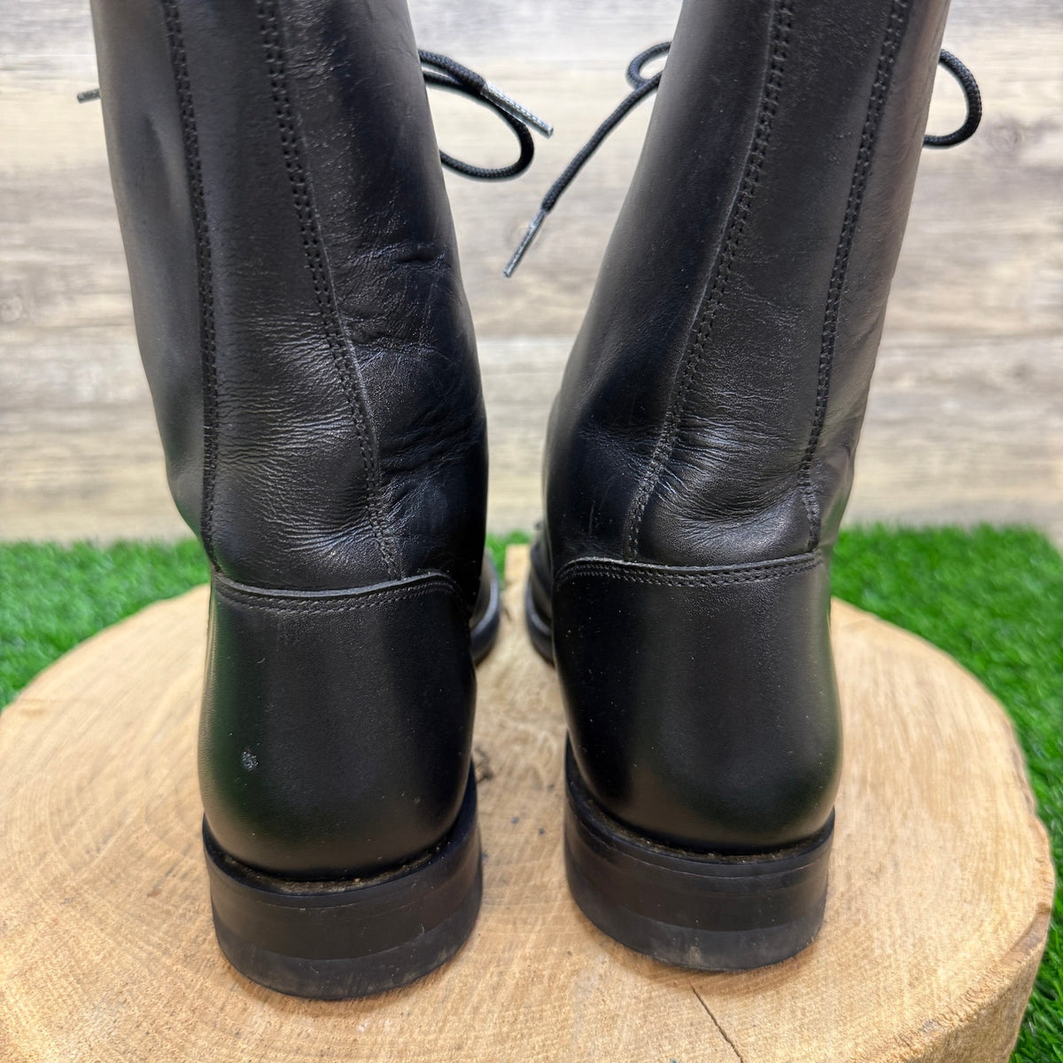 Justin Women - Size 8.5B - Vintage Black Lace Up Cowboy Boots Style L0506
