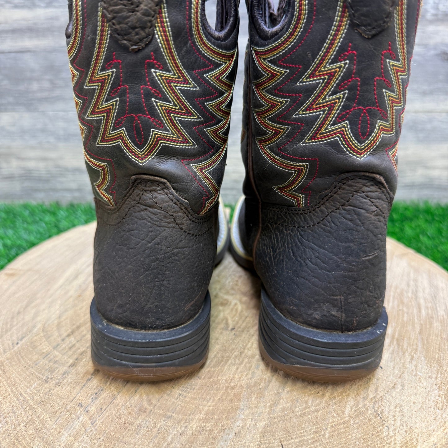 Durango Youth - Size 2M - Brown Square Toe Cowboy Boots Style DBT0219C