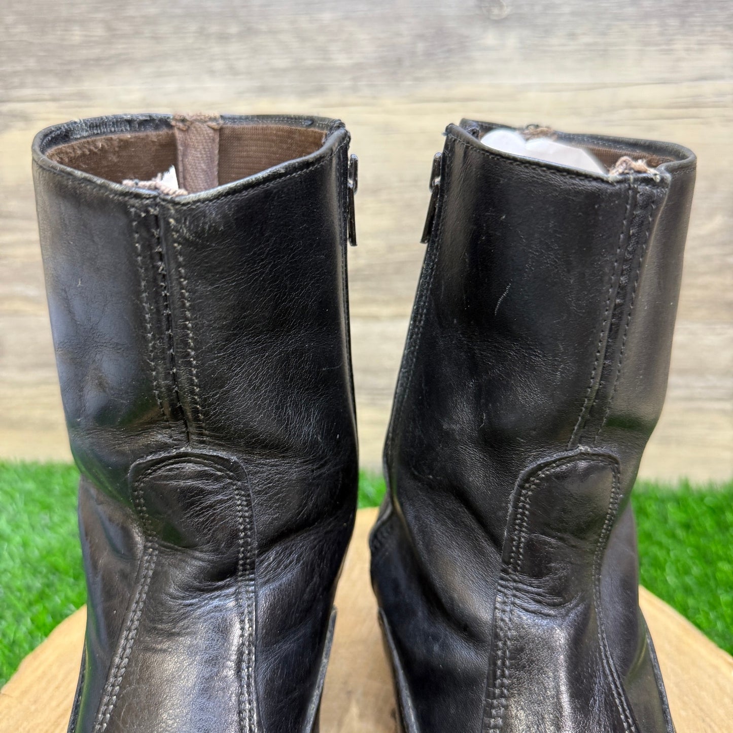 Texas Men - Size 7.5D - Vintage Black Zipper Western Cowboy Boots 350