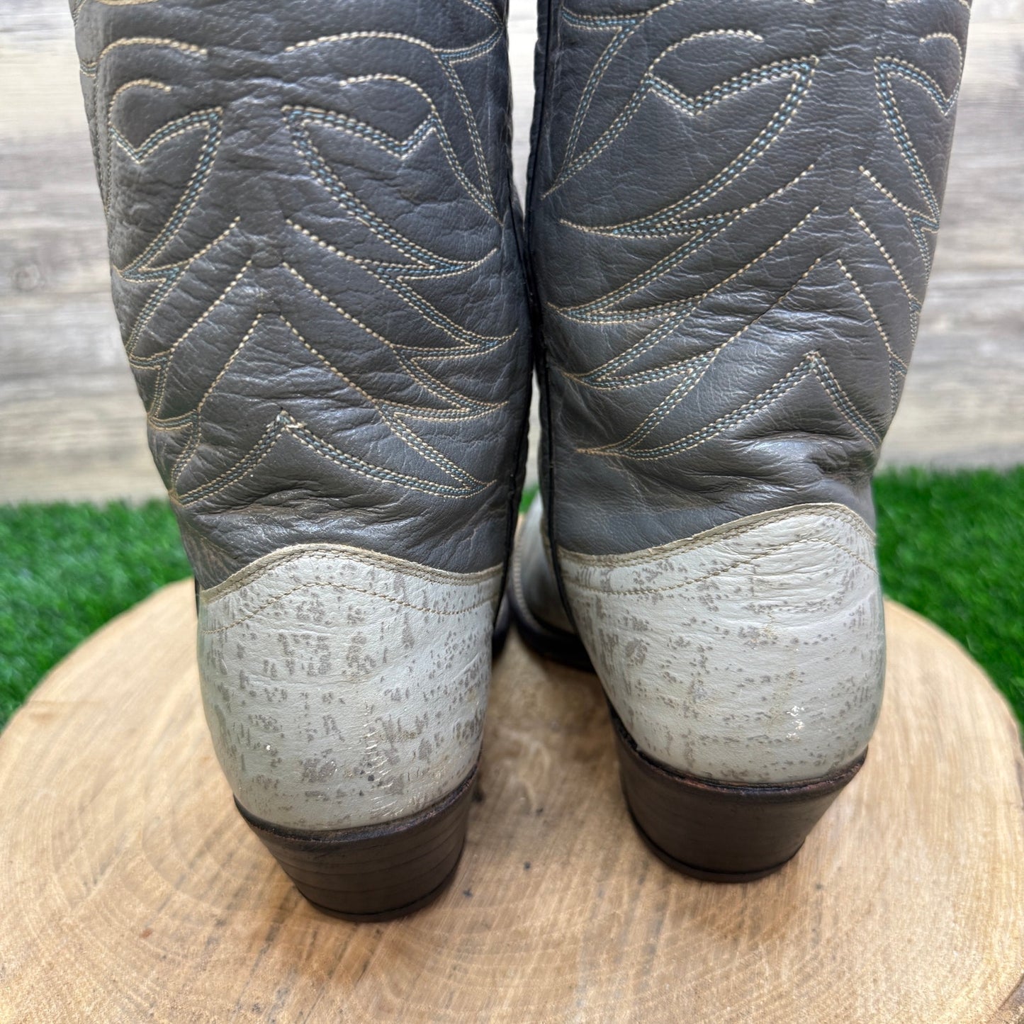 Dan Post Women - Size 7 - Vintage Gray/Blue Caribou Western Cowboy Boots 4243