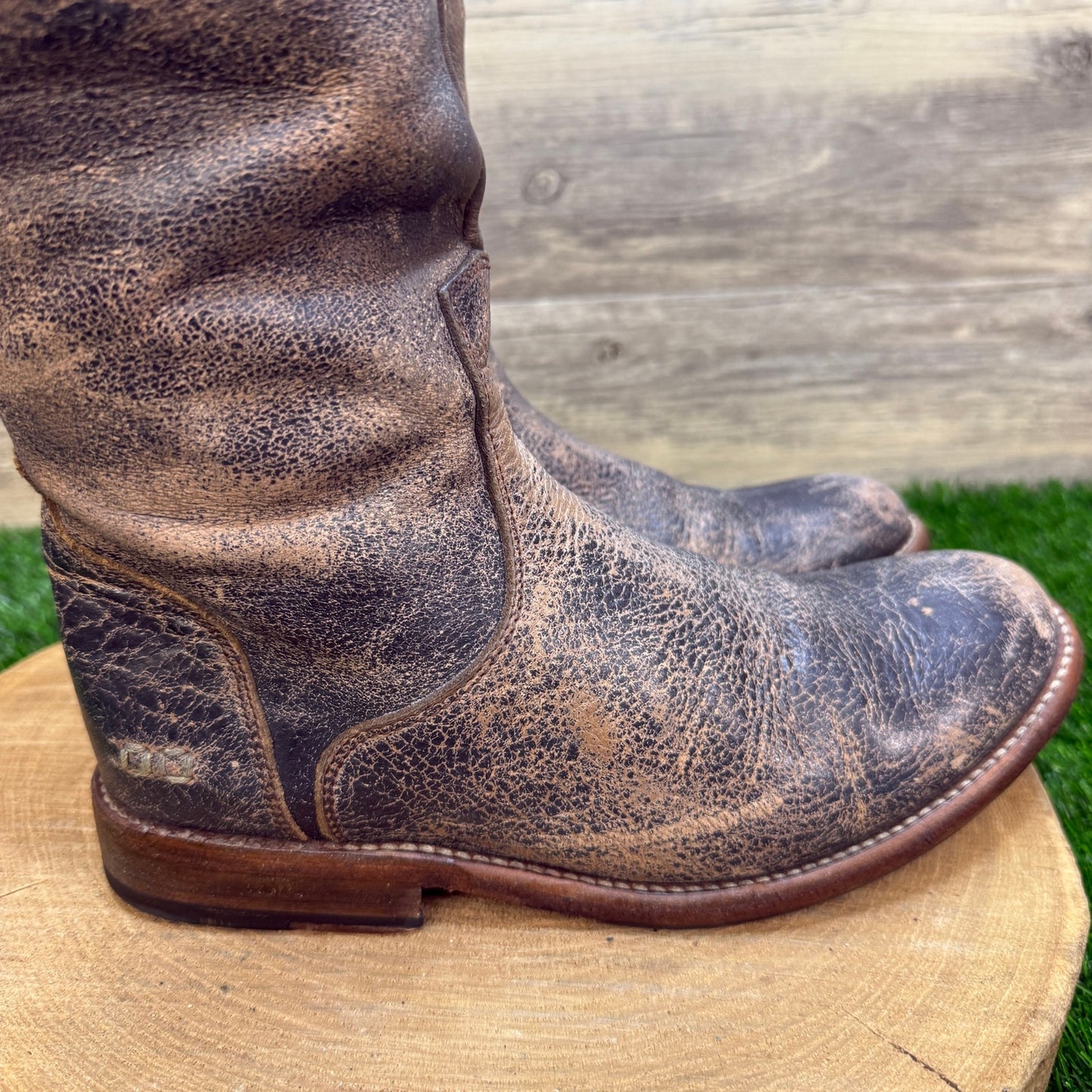 Bed Stu Women - Size 9 - Distressed Tan Riding Boots Style 0893