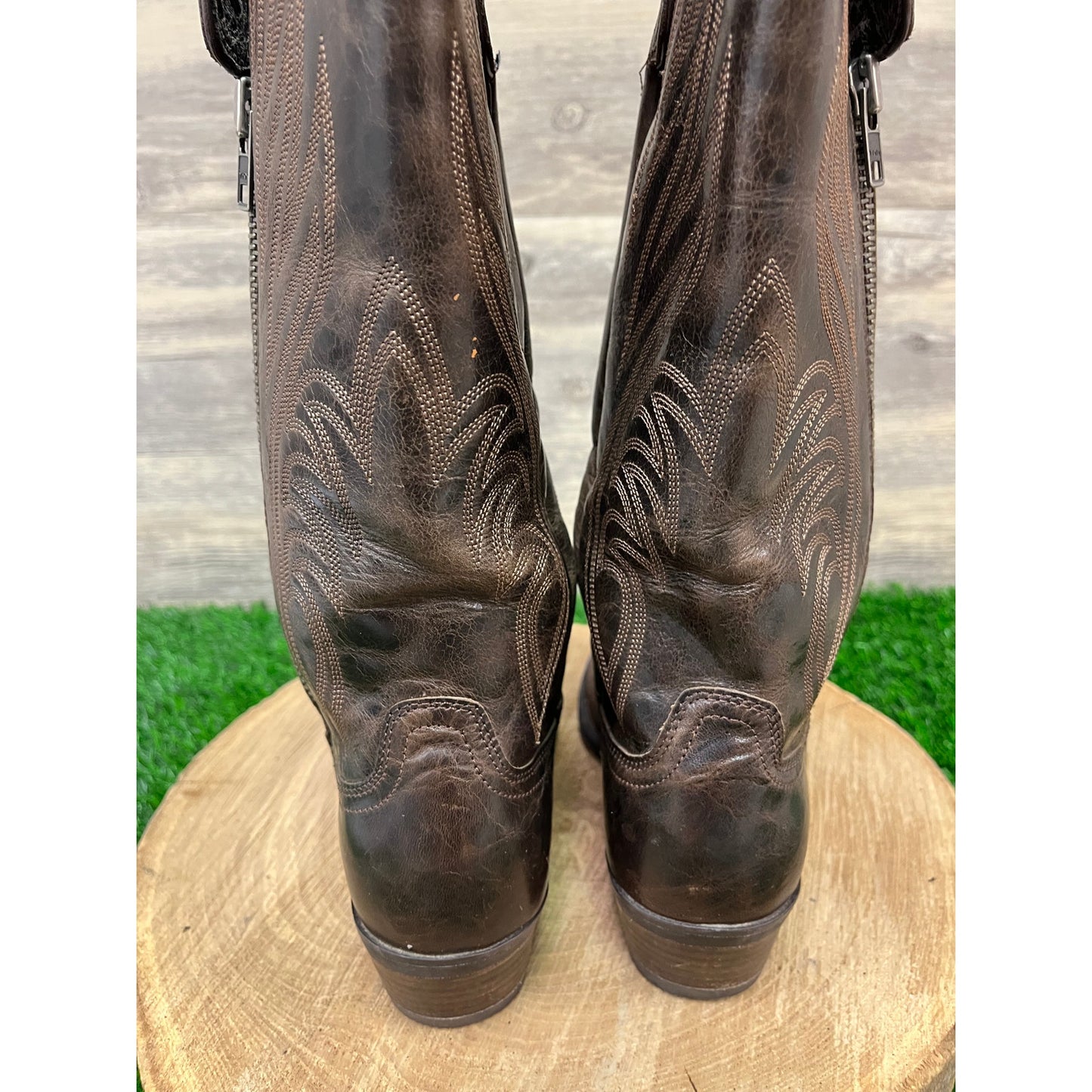 Ariat Women - Size 6B - Brown Zipper Tall Shaft Cowboy Boots Style 10012885