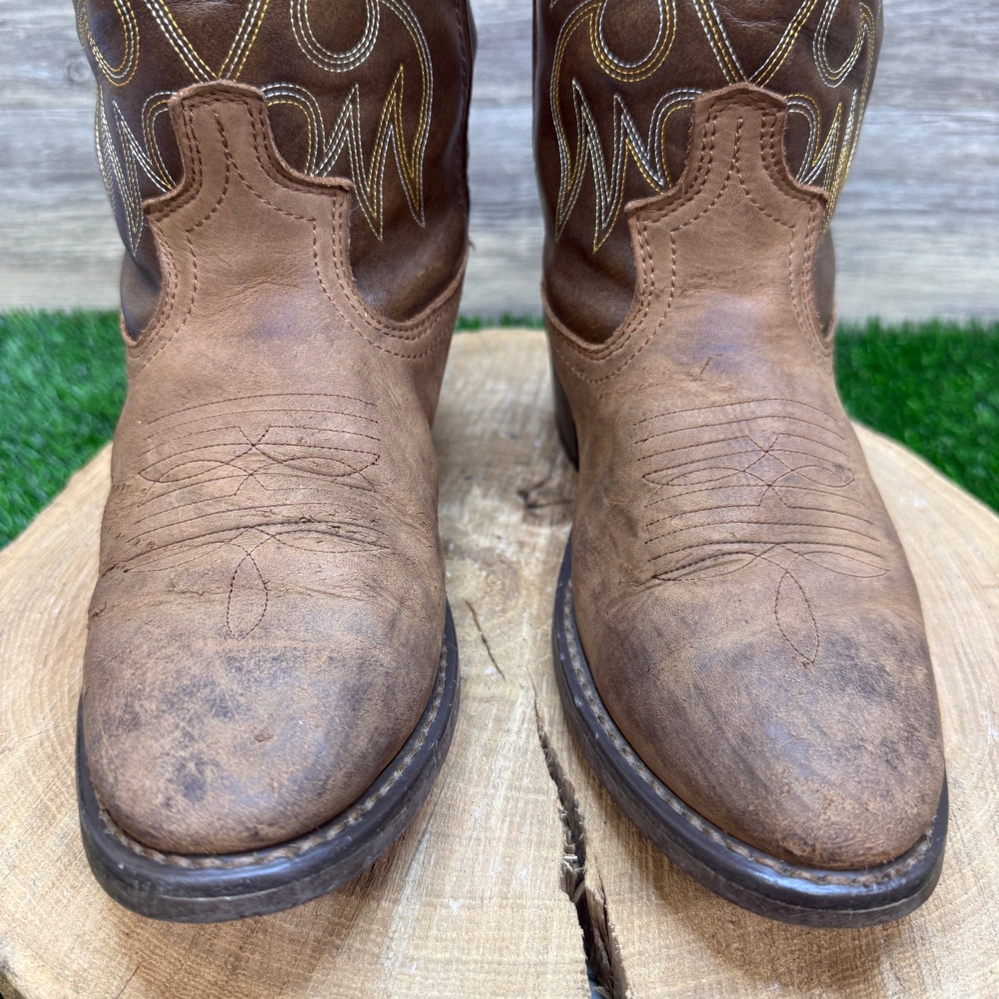 Shoe Department Men - Size 7.5D - Two Tone Brown Western Cowboy Boots 05168