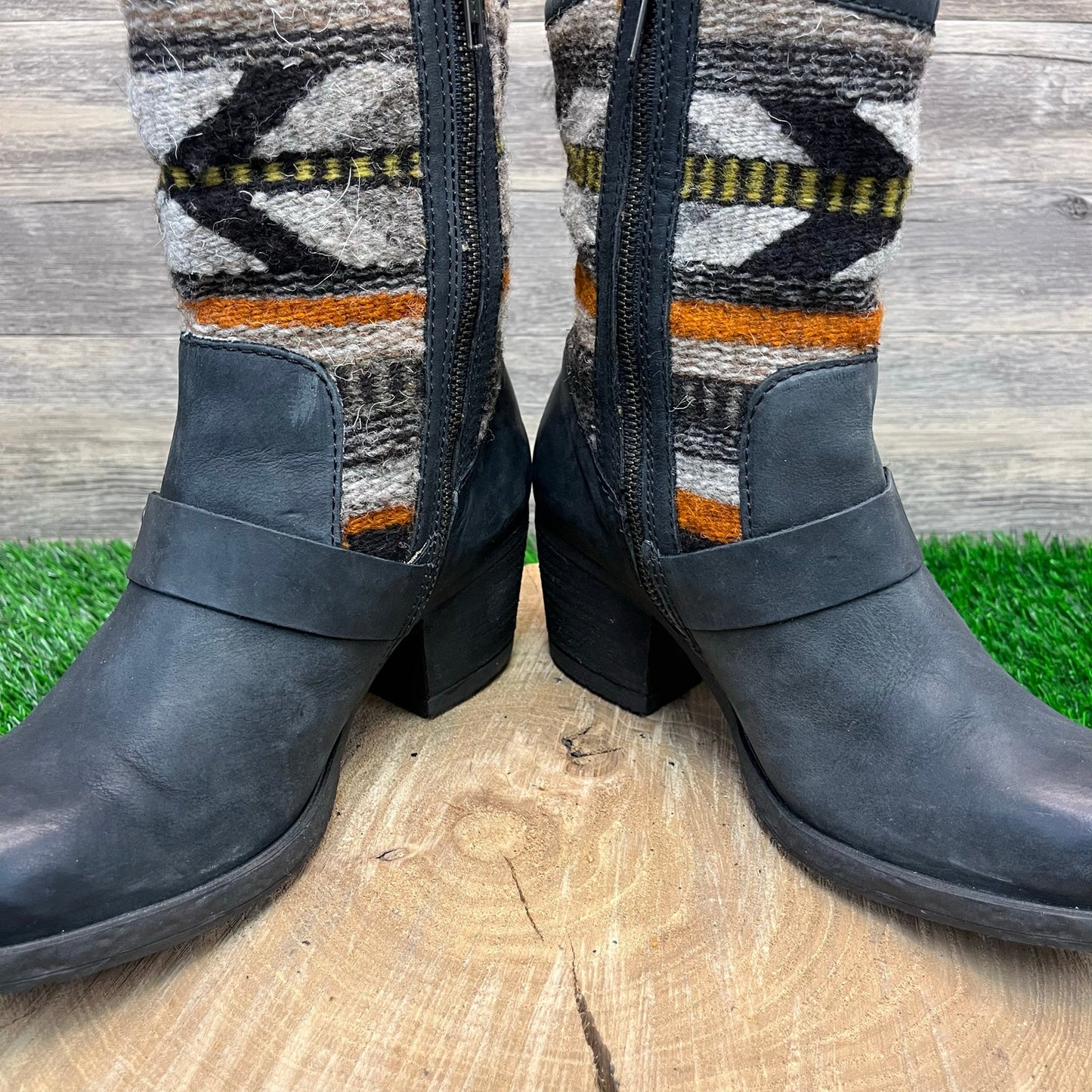 Born Women - Size 8 - Black Southwest Design Harness Ankle Boots 07503