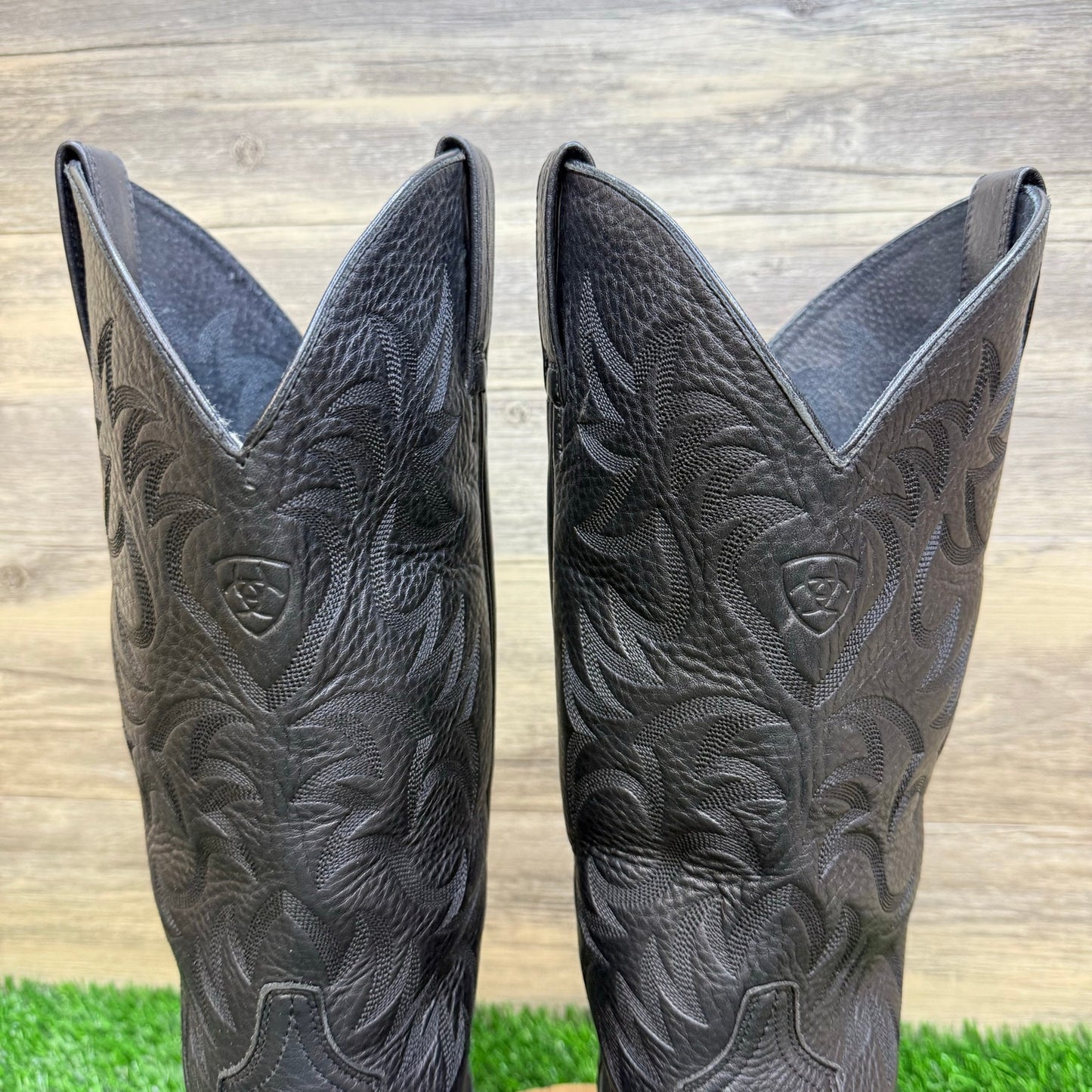 Ariat Men - Size 11.5EE - Black Heritage Deerskin Cowboy Boots 10002218