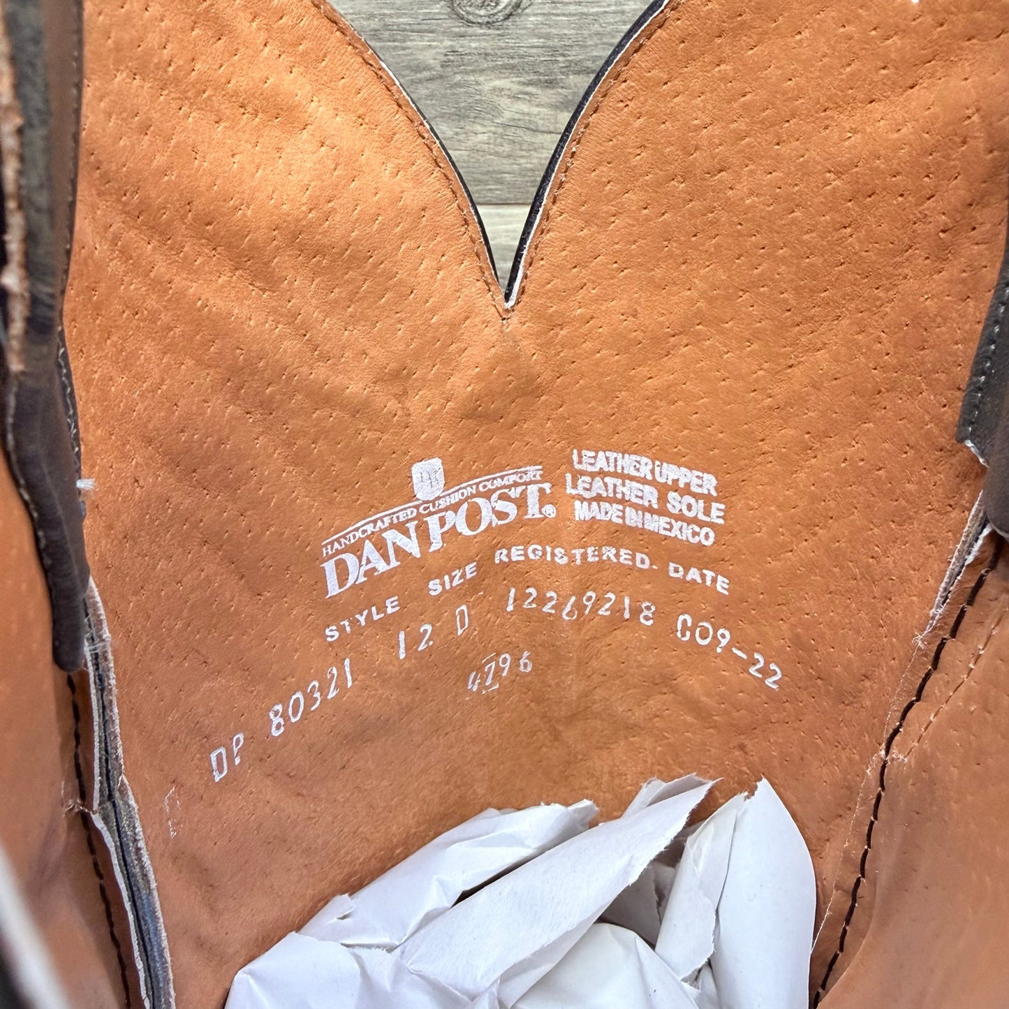 Dan Post Men - Size 12D - Distressed Black Elko Cowboy Boots DP 80321