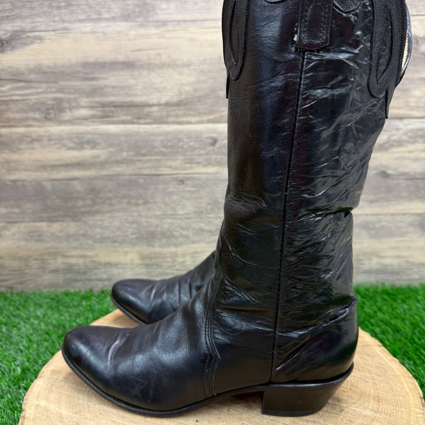 Unknown Women - Size 6 - Vintage Black Cutout Cowboy Boots 2175